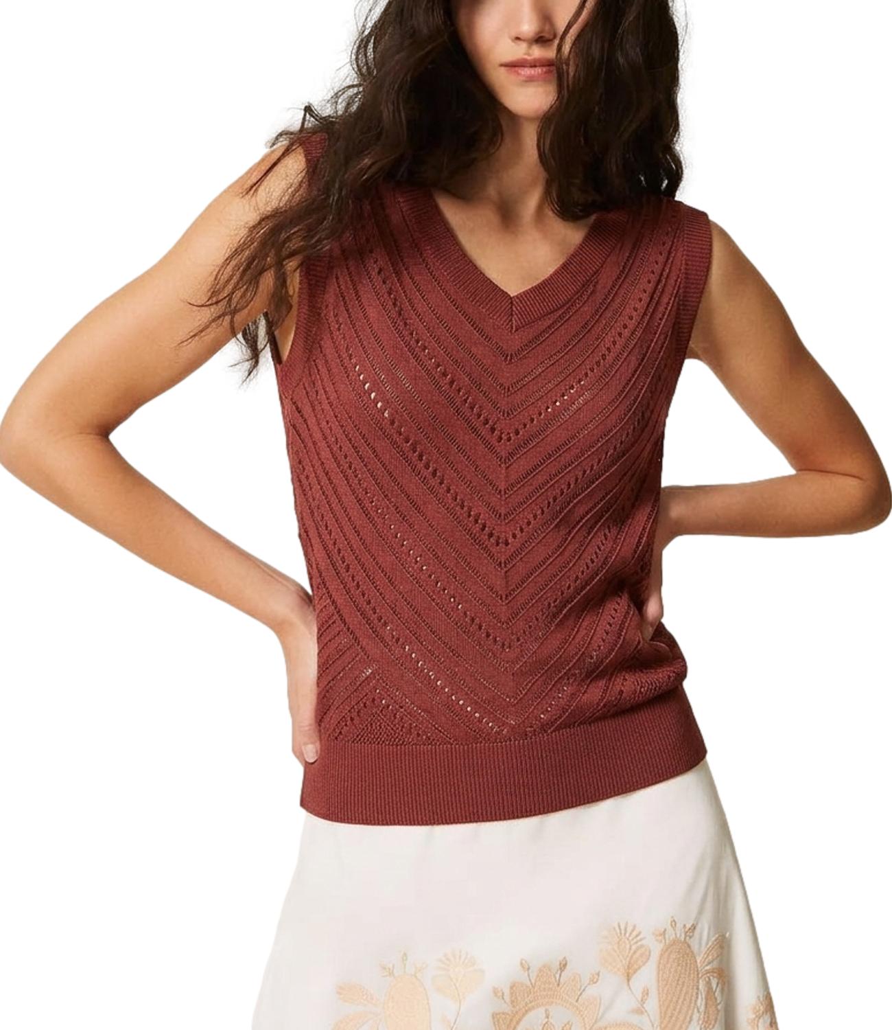 Actitude Twinset Maglia Terracotta Donna