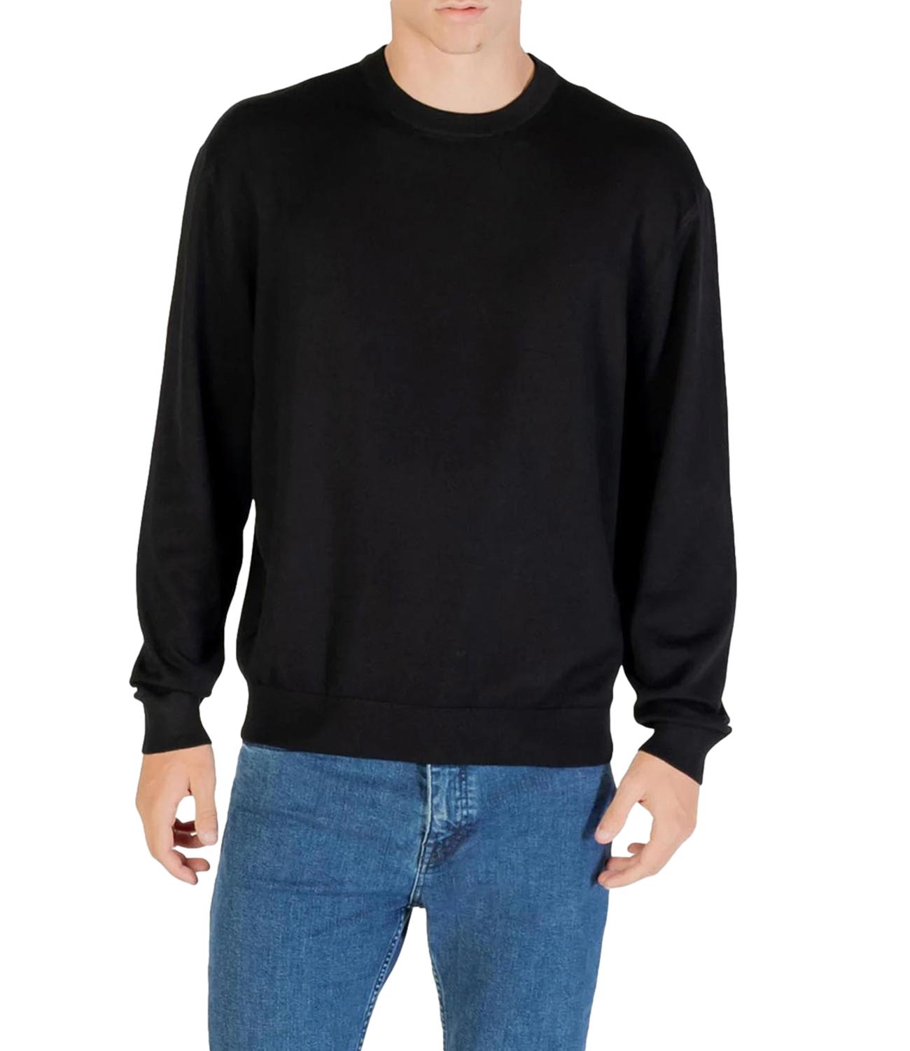 Pullover nero girocollo Nero Uomo