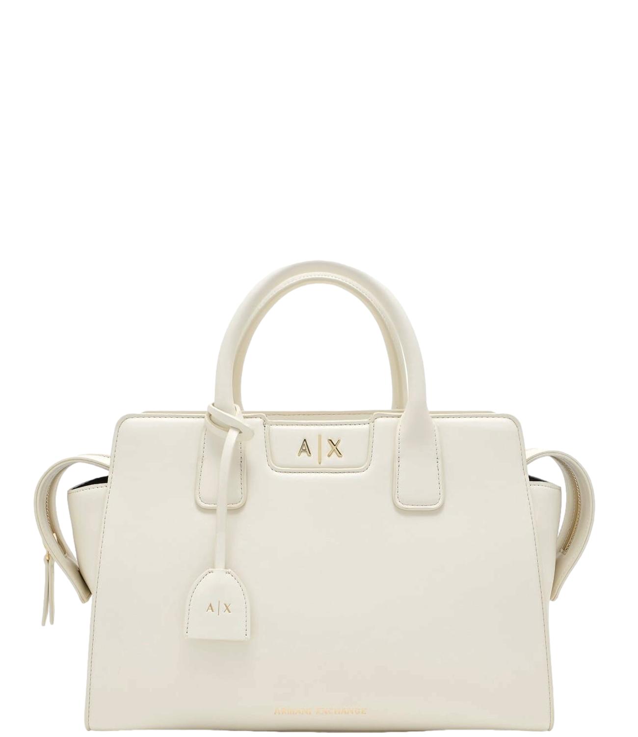 Borsa Armani Exchange bianca panna