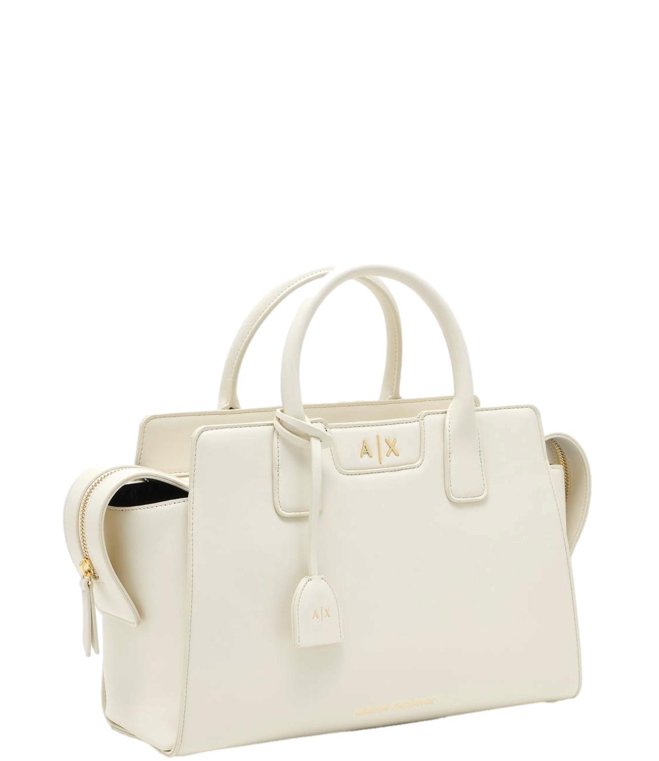 Borsa Armani Exchange bianca panna