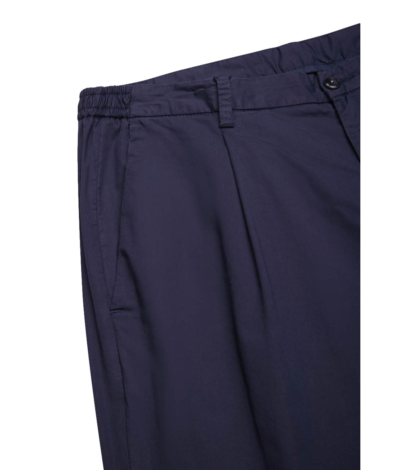 Pantalone laccio berlino cotone blu semi regolare