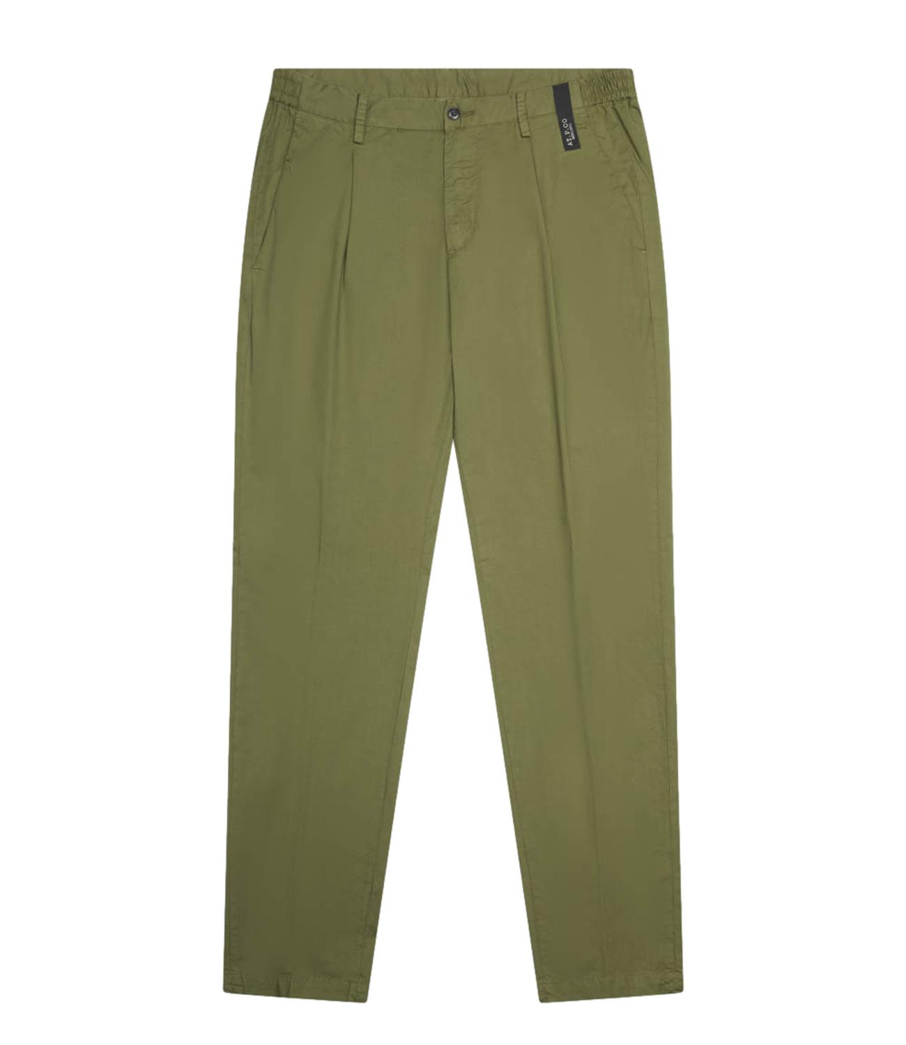 Pantalone laccio berlino cotone verde semi regolare