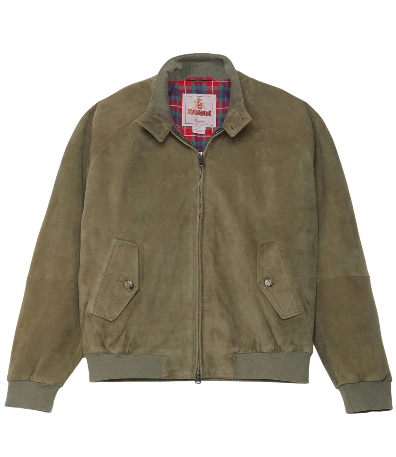 Giacca Camoscio Baracuta lichen green