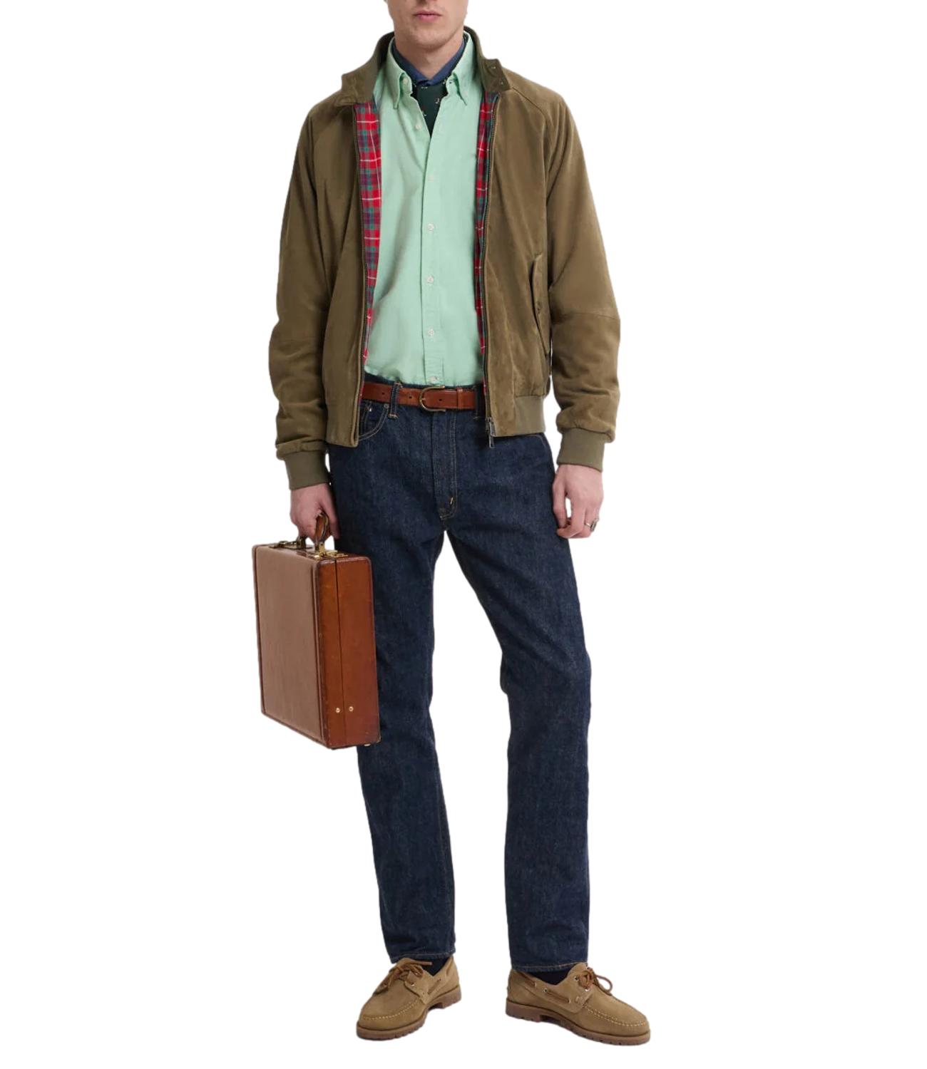 Giacca Camoscio Baracuta lichen green