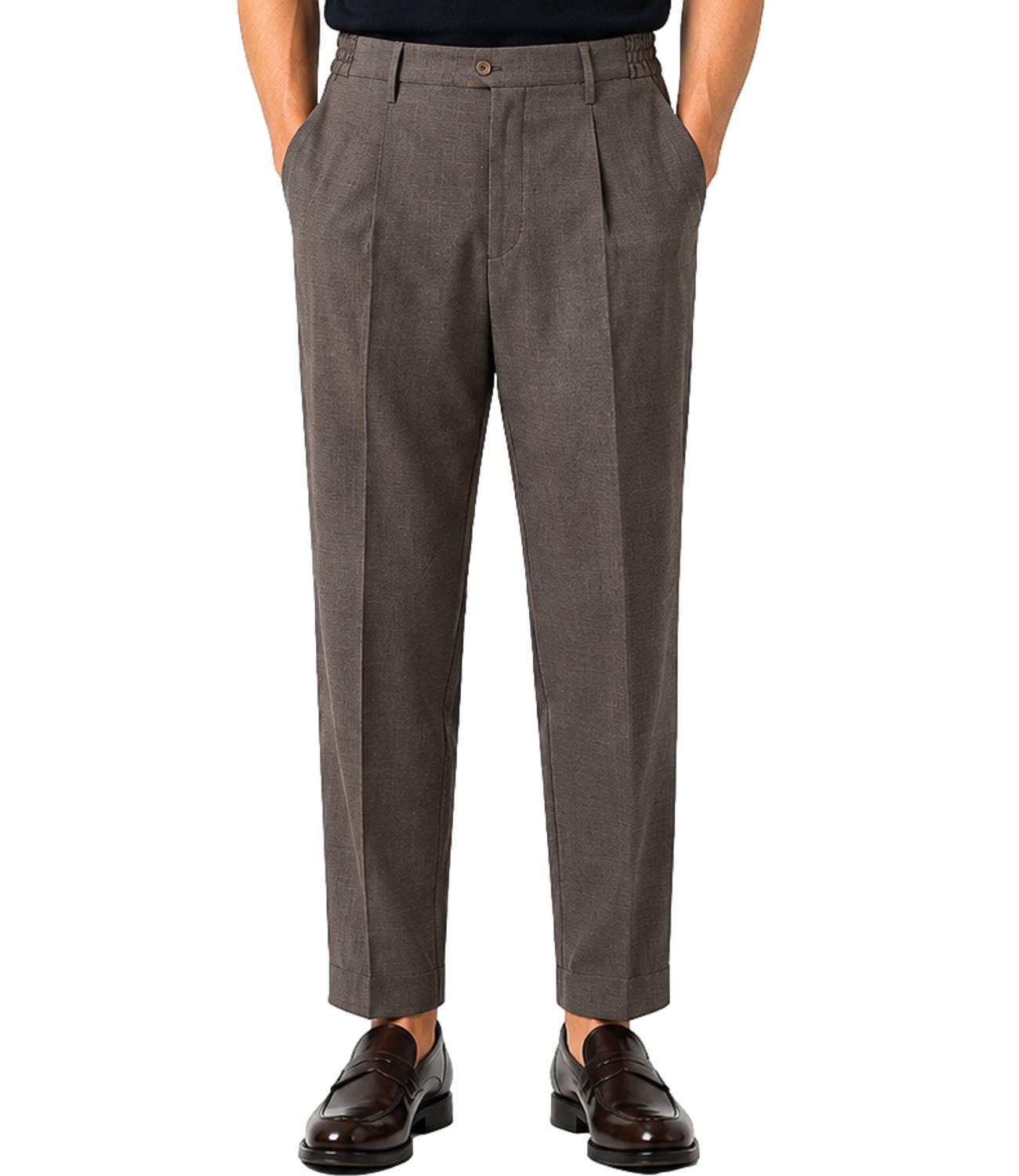 Pantalone Briglia marrone in fresco lana