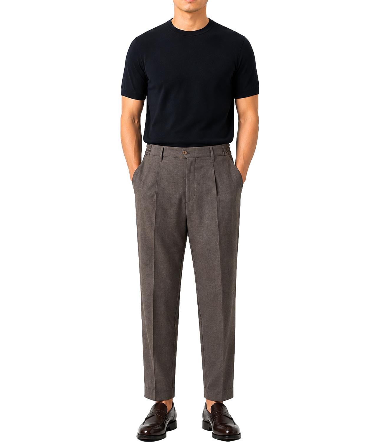 Pantalone Briglia marrone in fresco lana