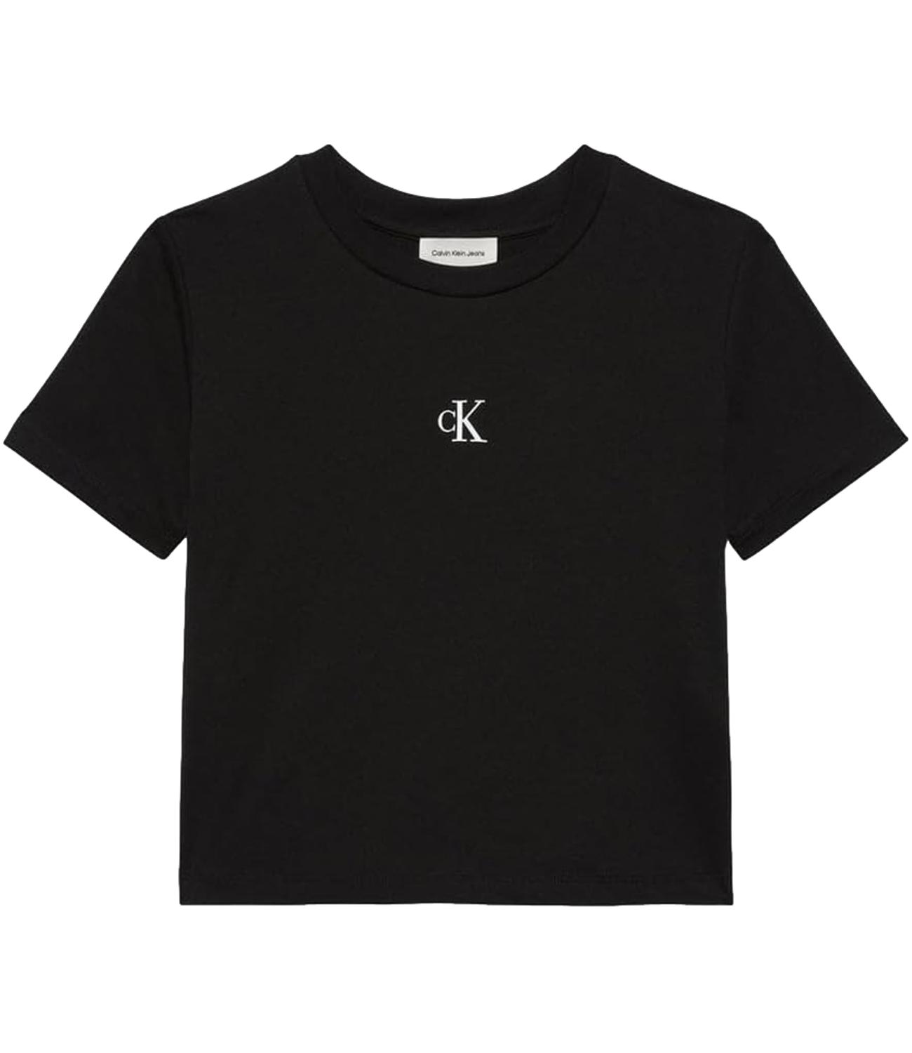 T-shirt Calvin Klein Jeans a maniche corte con mini logo centrale Nero Donna