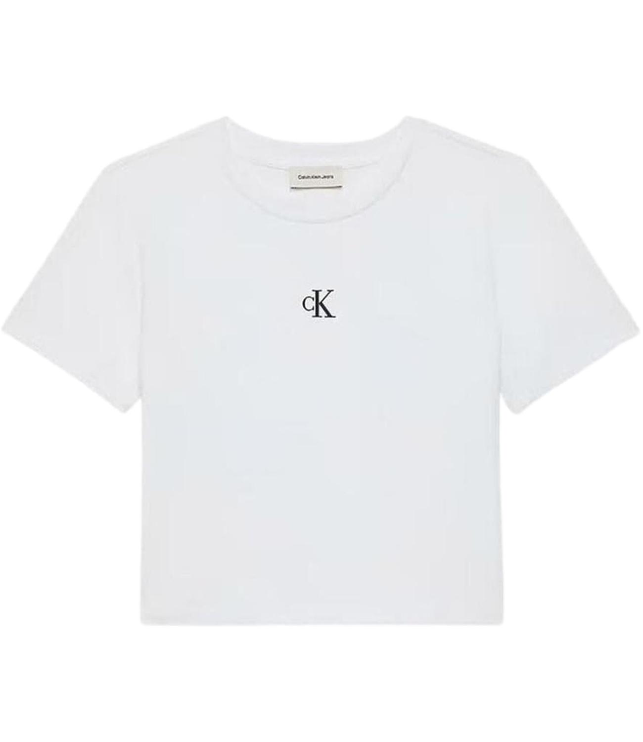 T-shirt Calvin Klein Jeans a maniche corte con mini logo centrale Bianca Donna