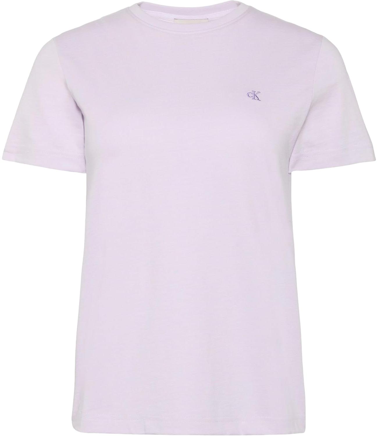 T-shirt Calvin Klein Jeans a maniche corte con mini logo ricamato Lilla Donna
