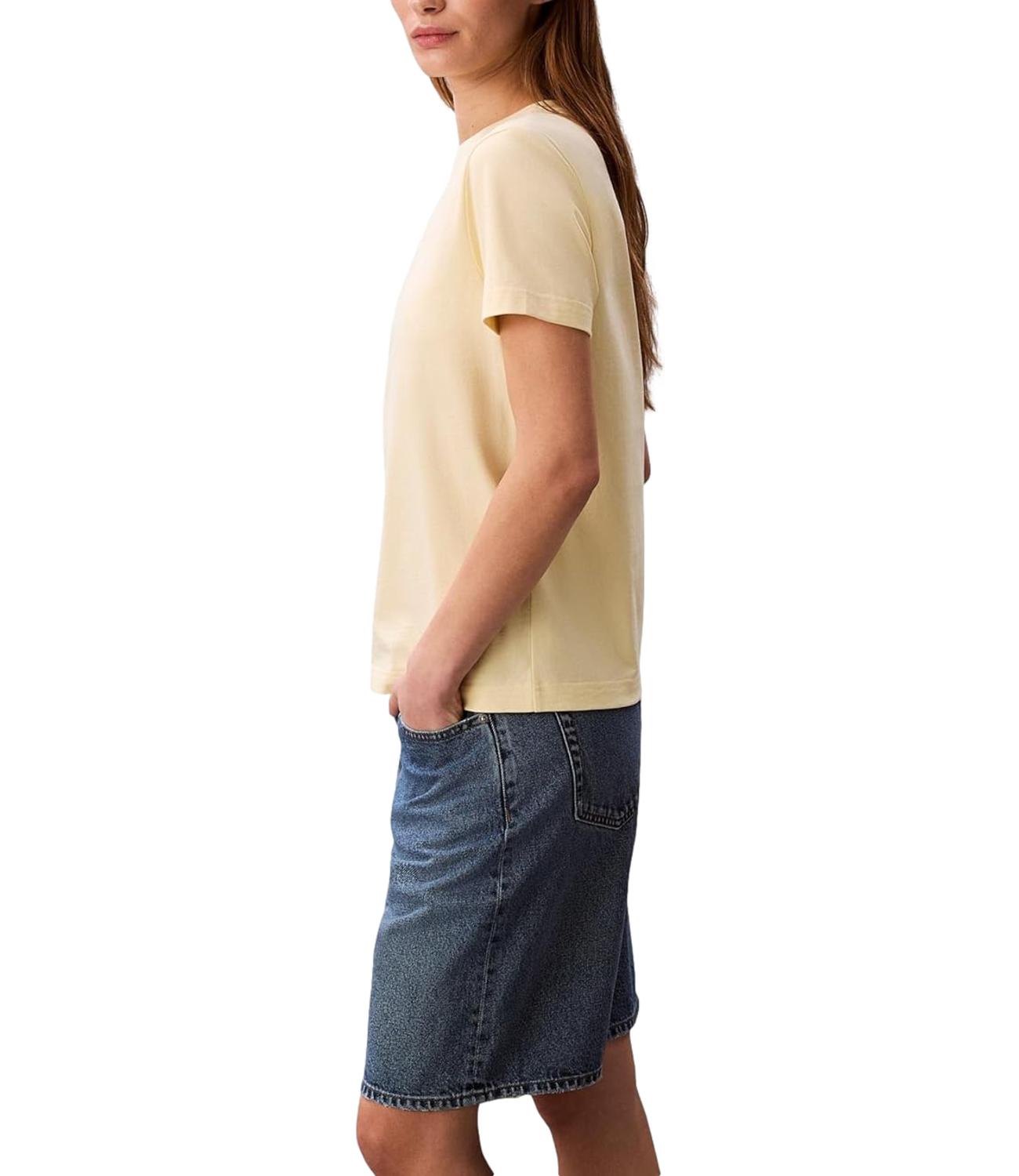 T-shirt Calvin Klein Jeans a maniche corte con mini logo tono su tono Giallo Donna