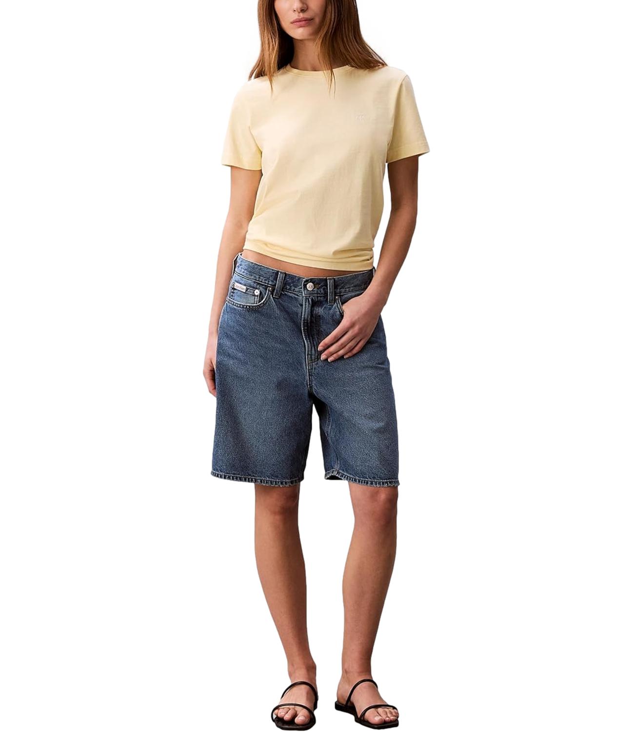 T-shirt Calvin Klein Jeans a maniche corte con mini logo tono su tono Giallo Donna