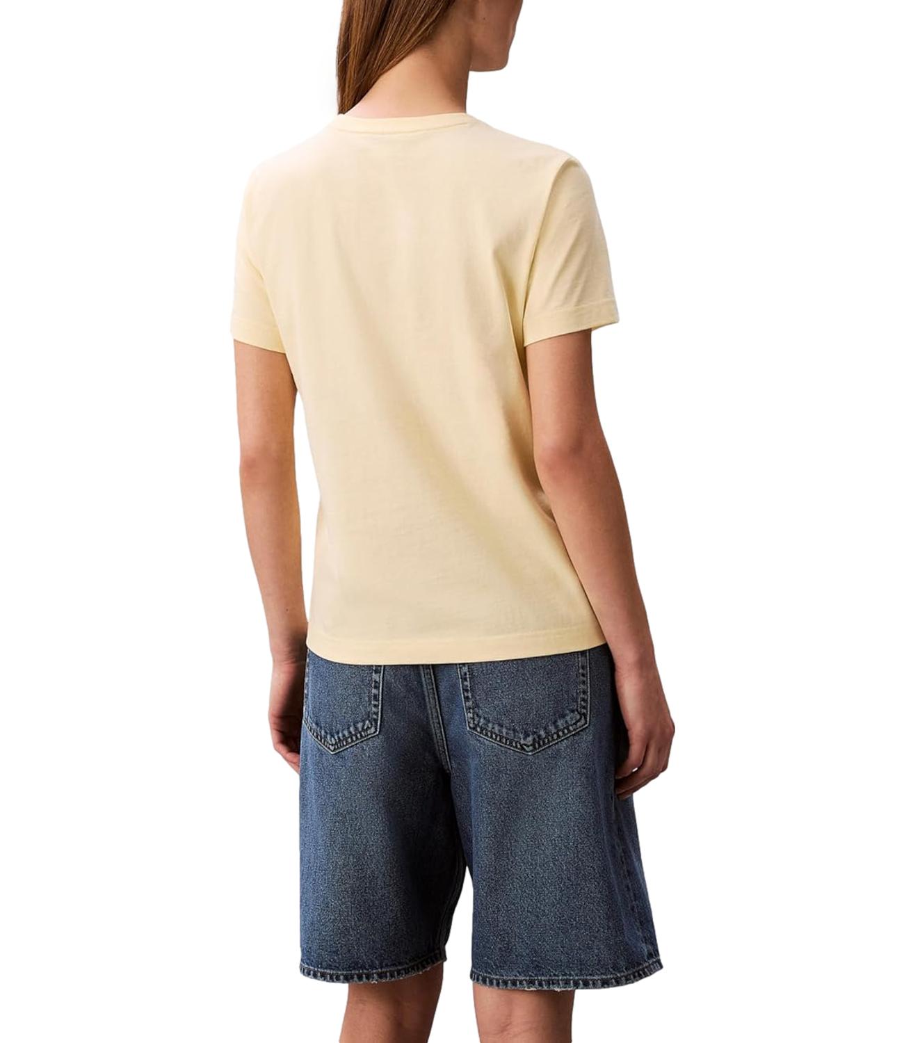 T-shirt Calvin Klein Jeans a maniche corte con mini logo tono su tono Giallo Donna