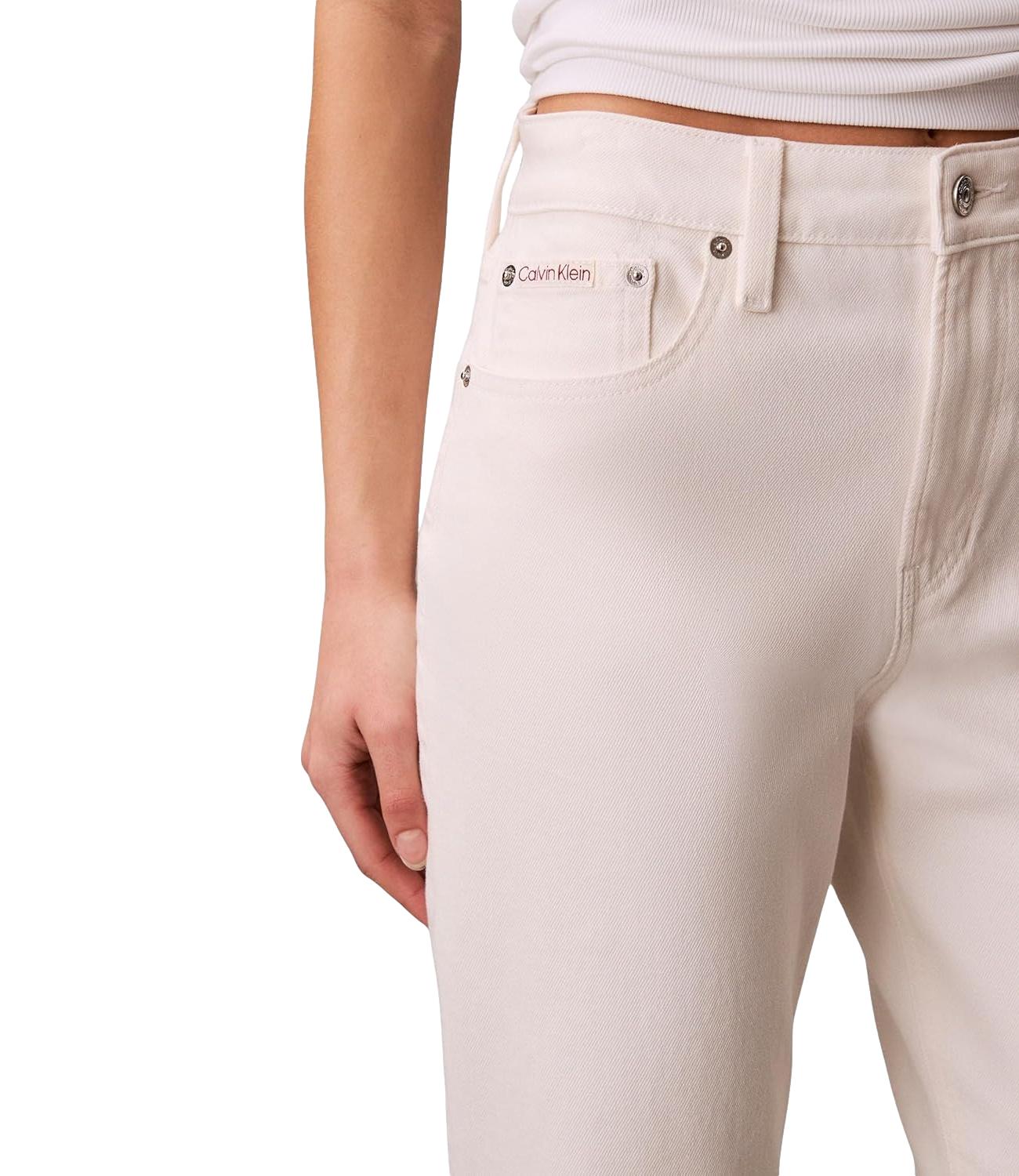 Jeans Calvin Klein a gamba dritta a vita media Bianco Donna