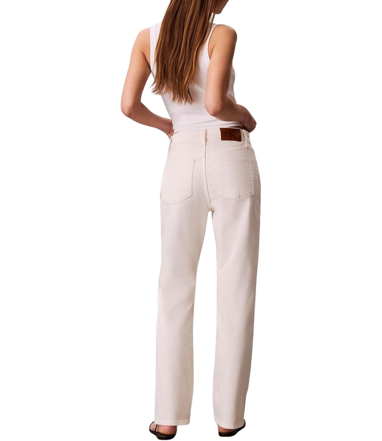Jeans Calvin Klein a gamba dritta a vita media Bianco Donna