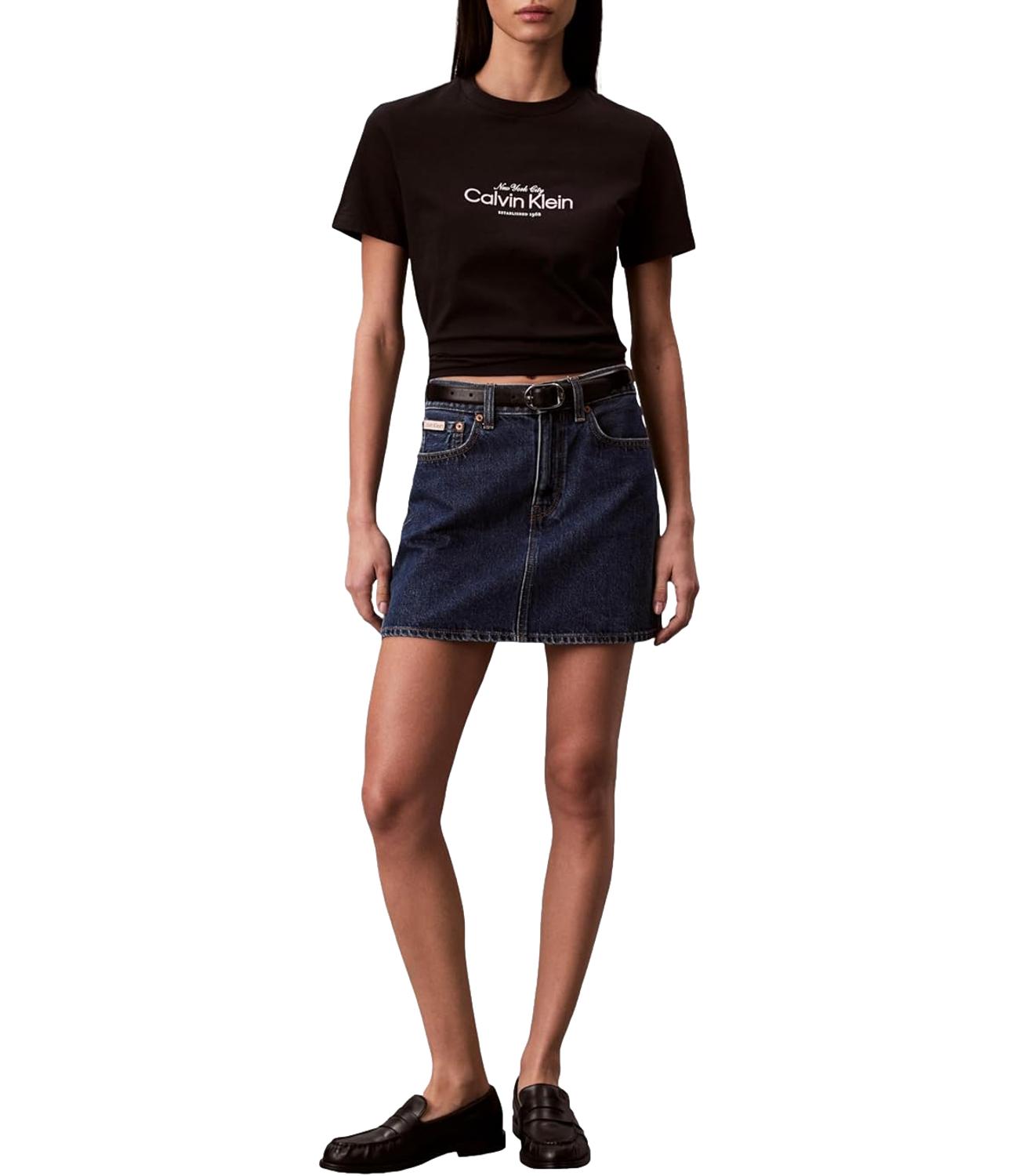 T-shirt Calvin Klein Jeans a maniche corte con logo "New York City" Nero Donna