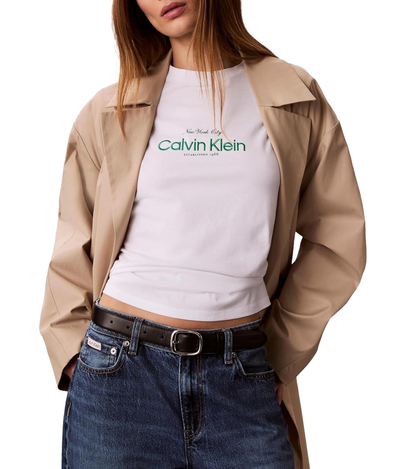 T-shirt Calvin Klein Jeans a maniche corte con logo "New York City" Bianca Donna