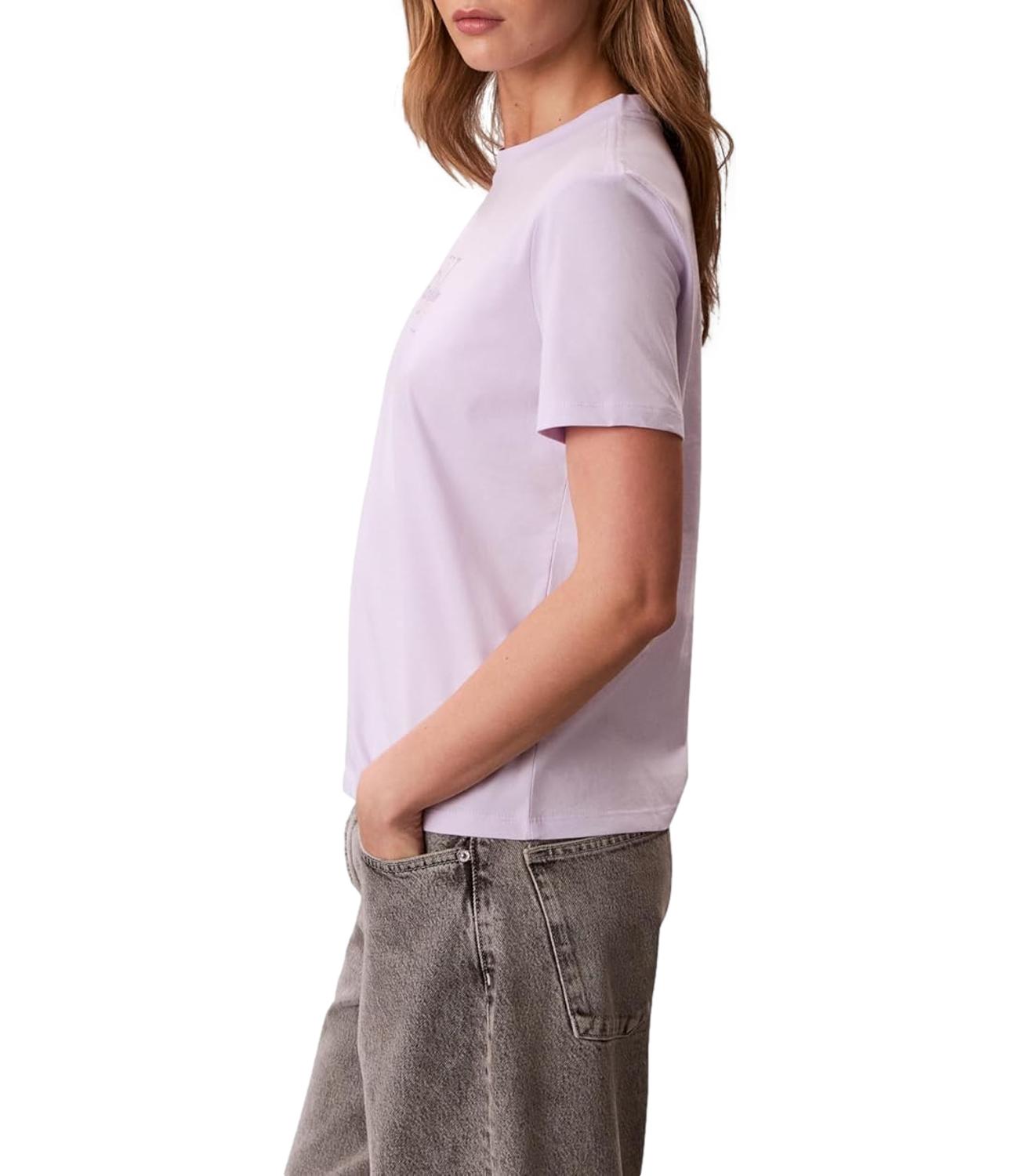T-shirt Calvin Klein Jeans a maniche corte con logo monogramma centrale Lilla Donna