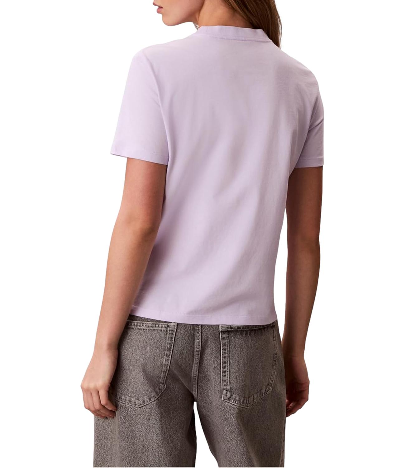 T-shirt Calvin Klein Jeans a maniche corte con logo monogramma centrale Lilla Donna