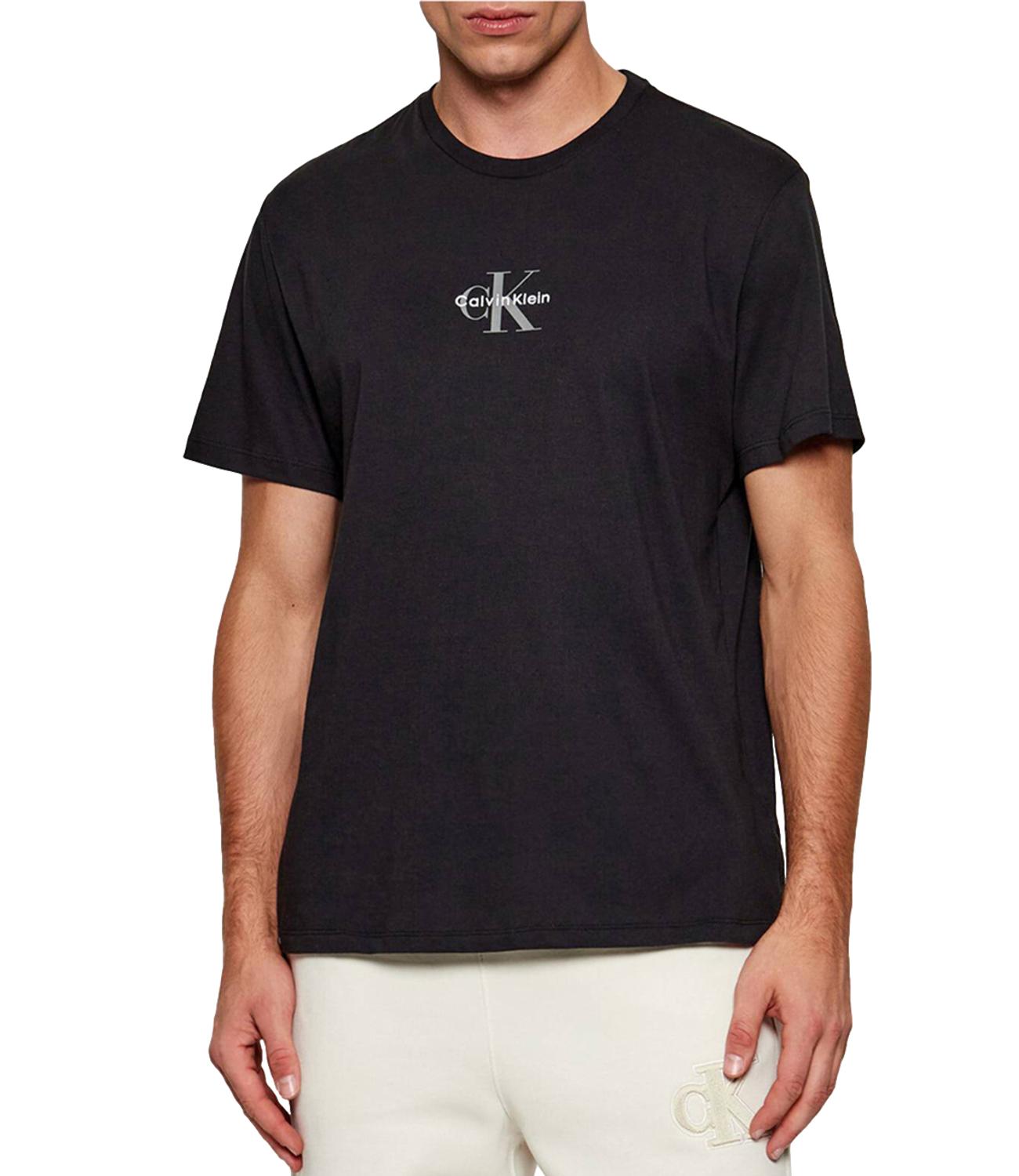 Calvin Klein tshirt uomo nera logo centrale