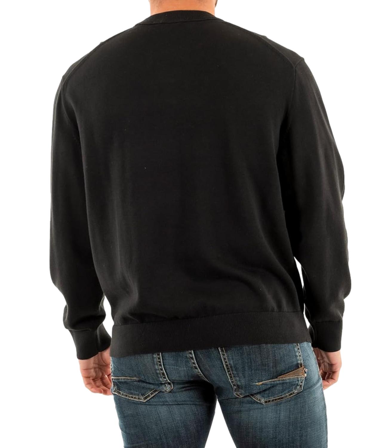 Felpa Calvin Klein a girocollo con mini logo ricamato Nero Uomo