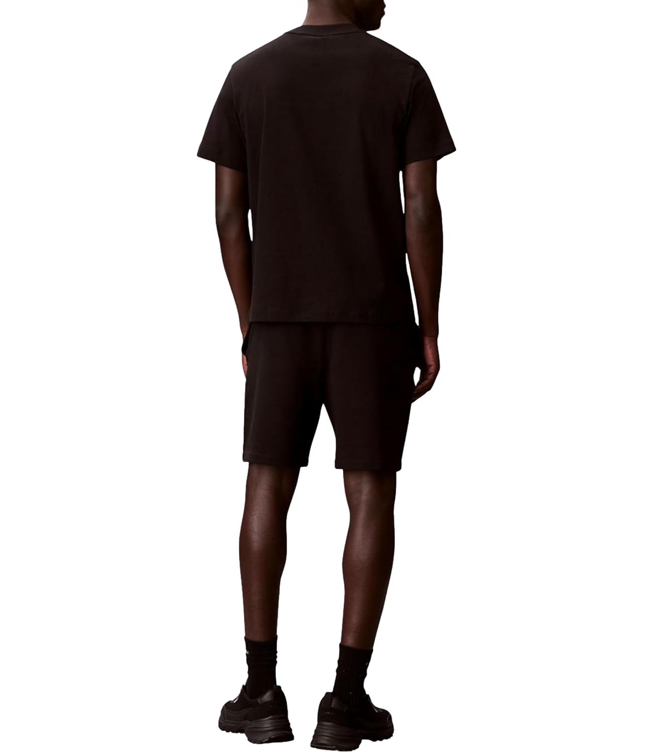 Bermuda Calvin Klein Jeans in felpa con patch logo Nero Uomo