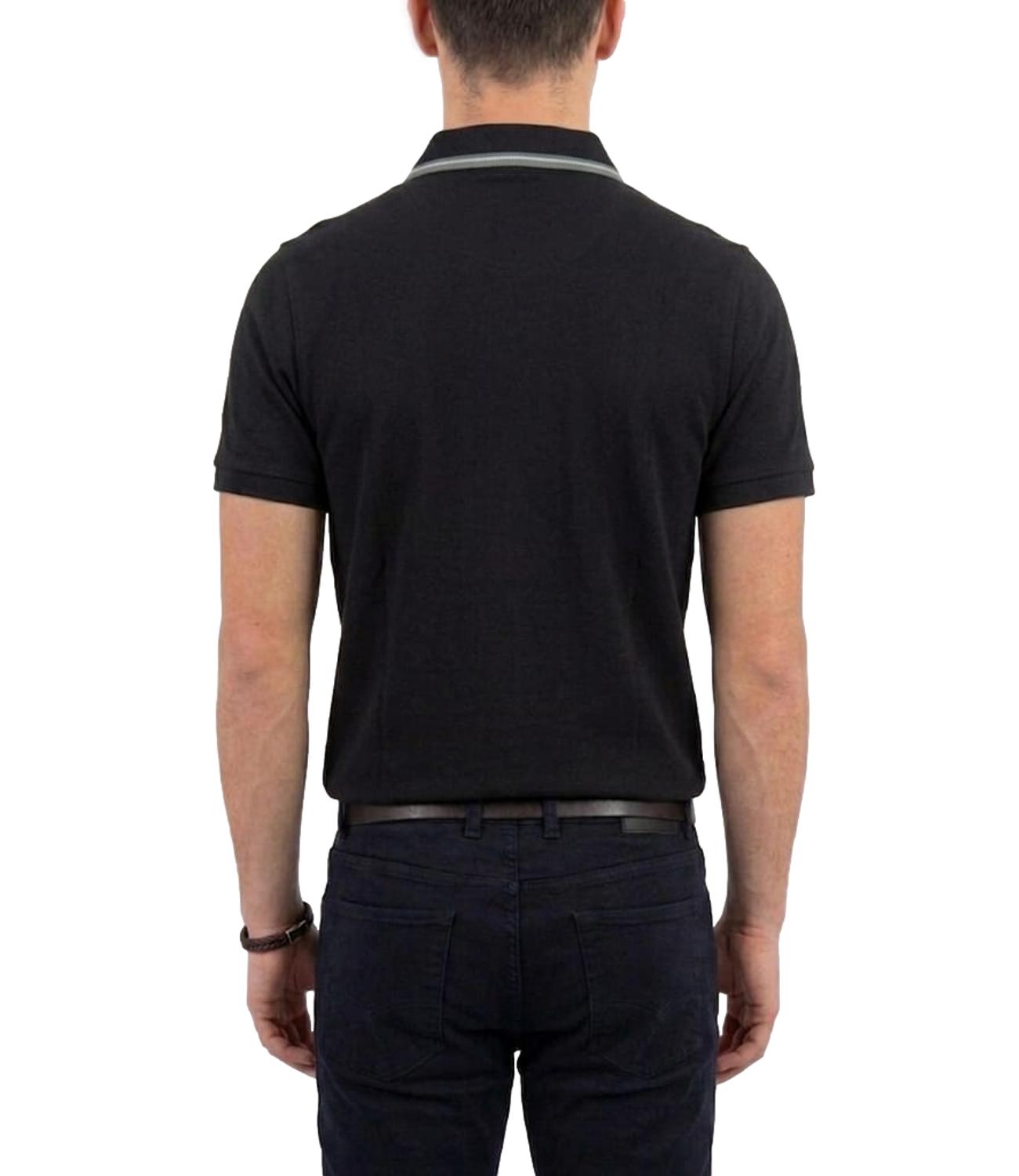 Hidden Buttons Polo Shirt black