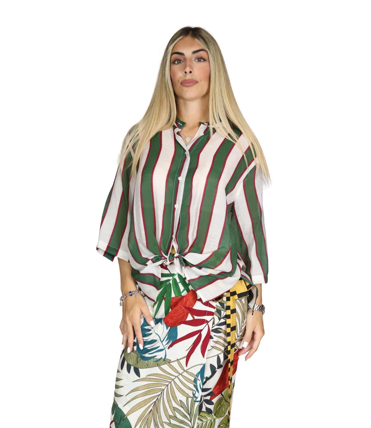 Dixie Camicia Riga Bosco Donna