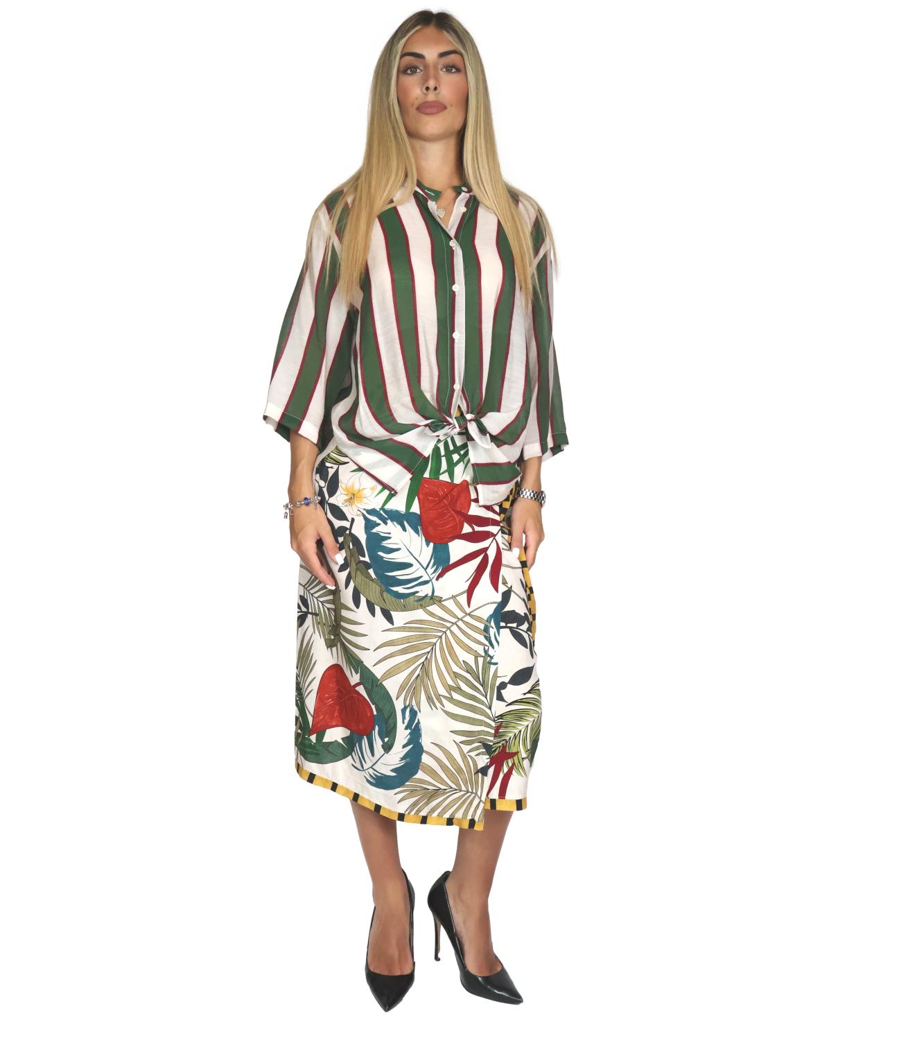 Dixie Gonna Multicolor Verde Donna