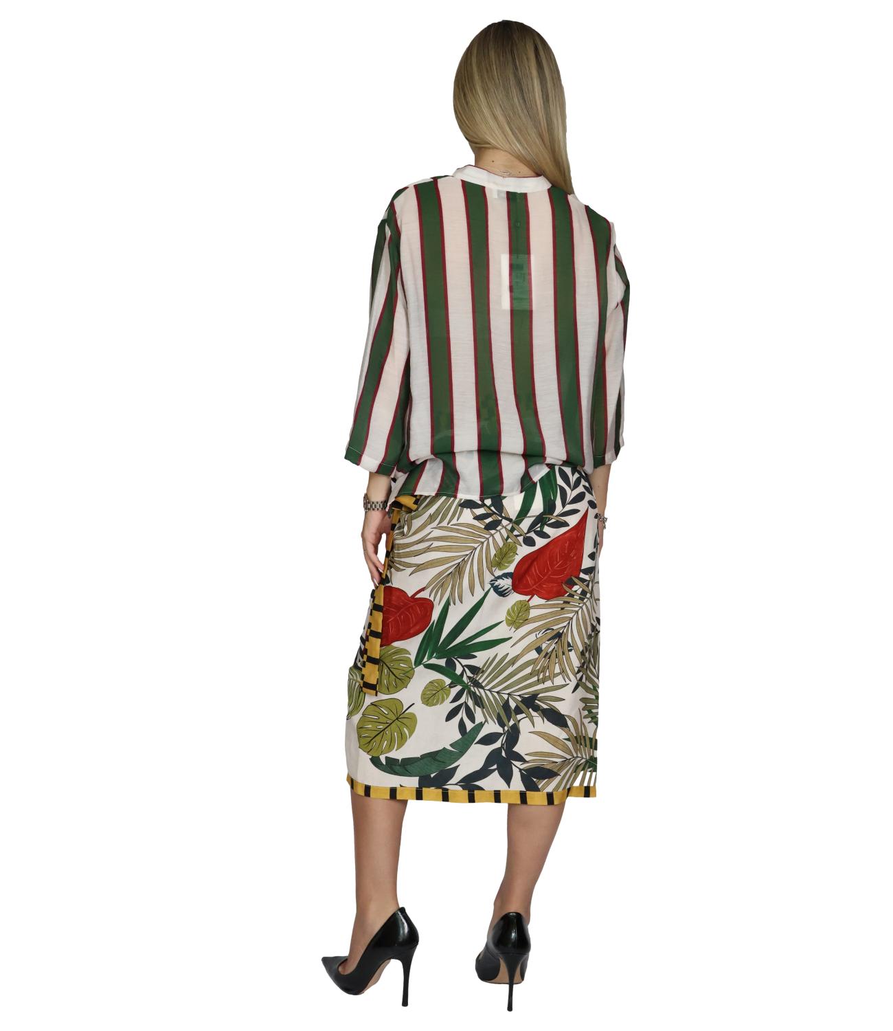 Dixie Gonna Multicolor Verde Donna