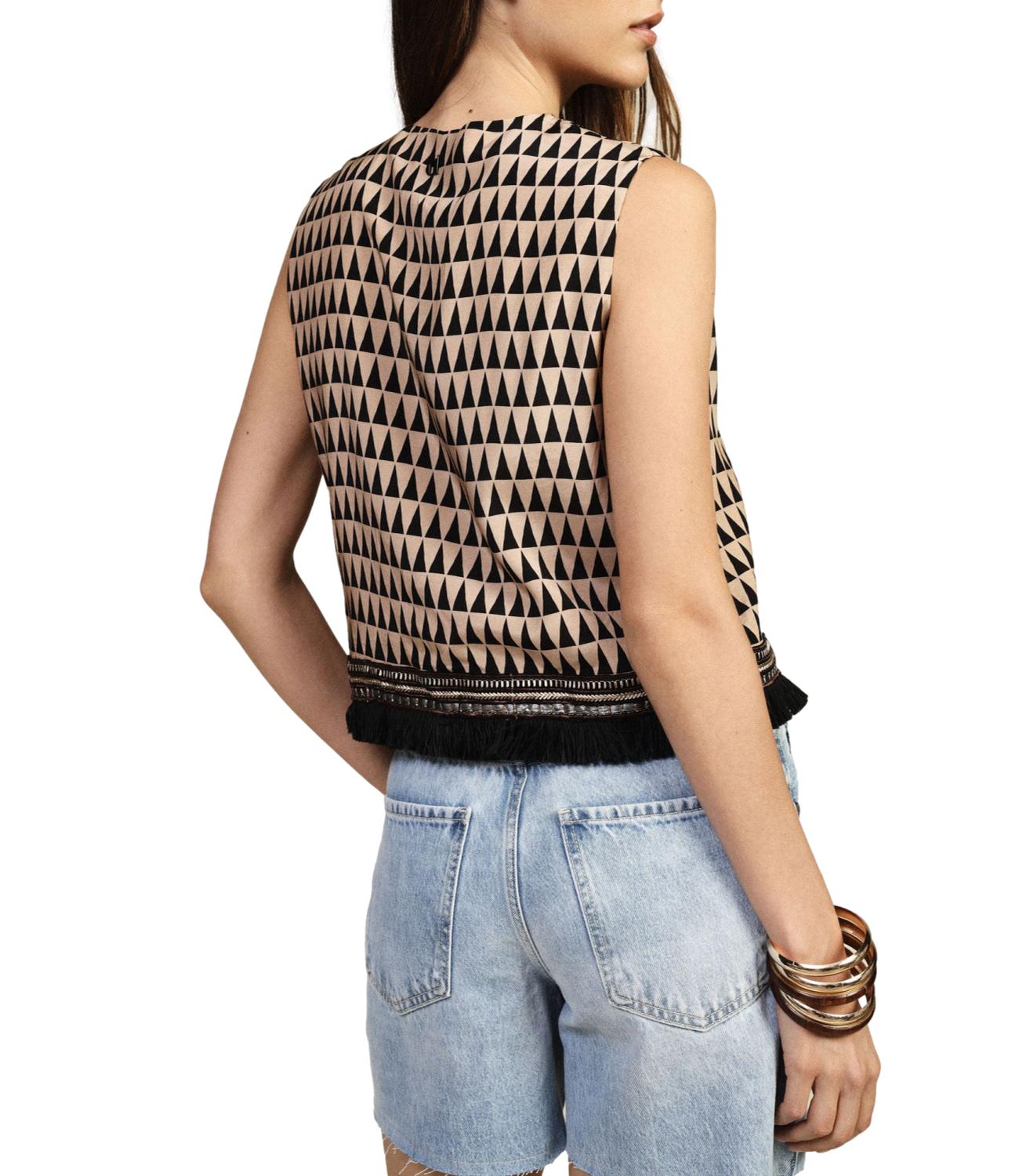 Dixie Gilet Beige/Nero Donna