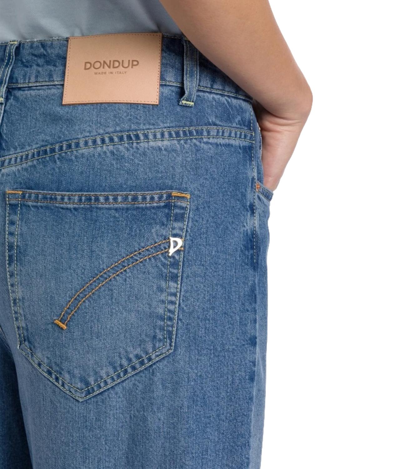 Dondup Jeans Beatrix wide leg blu denim donna