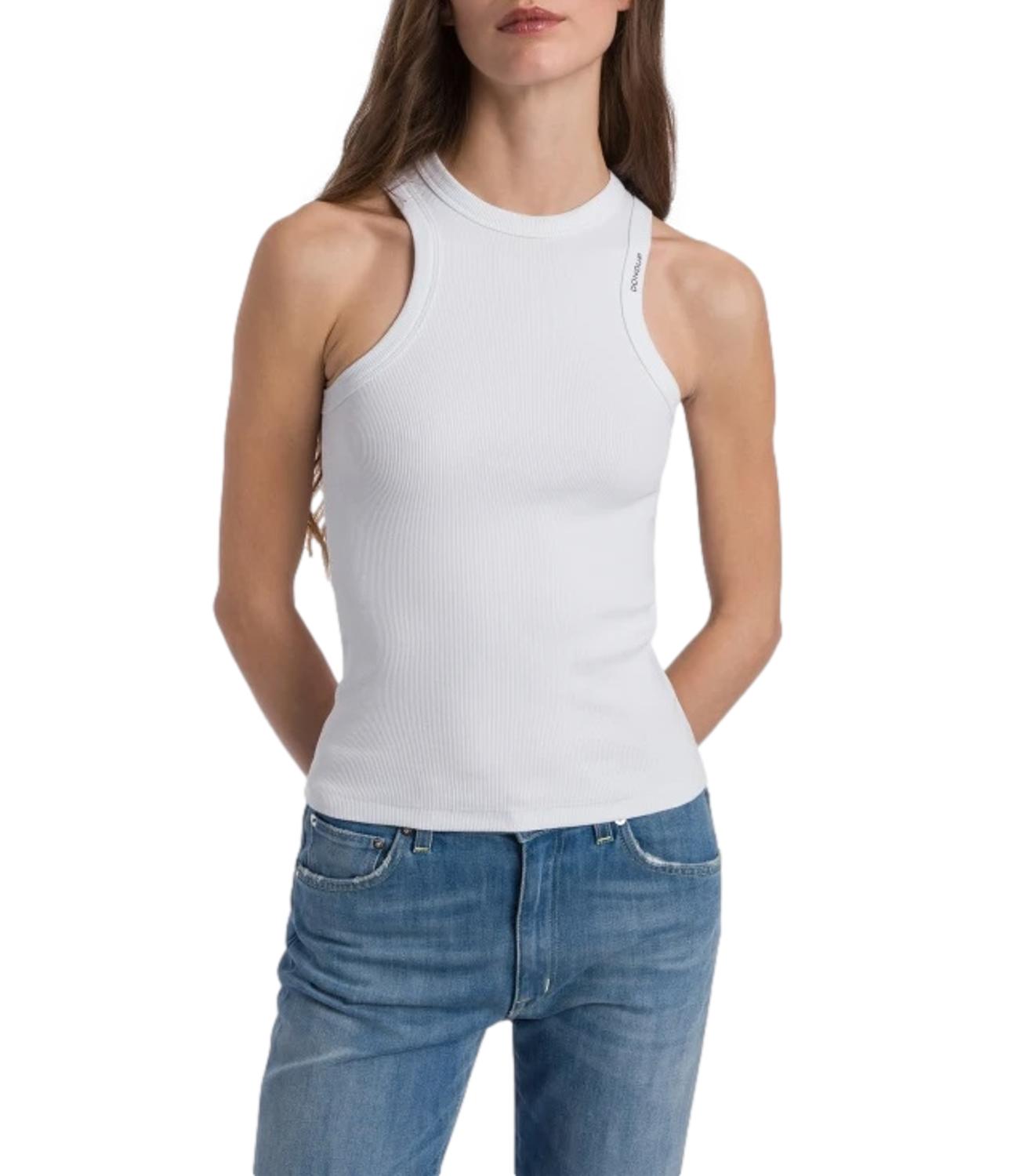 Dondup Canotta girocollo bianco donna