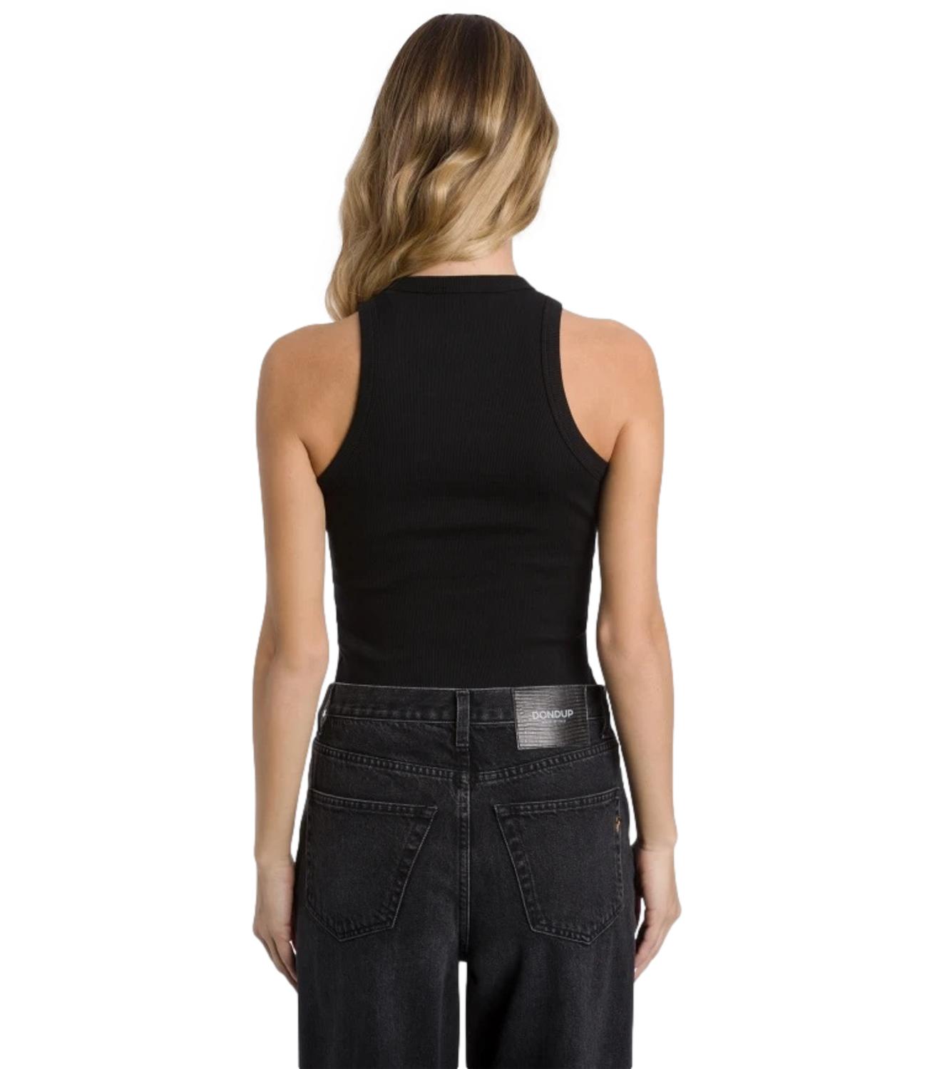 Dondup Canotta girocollo nero donna