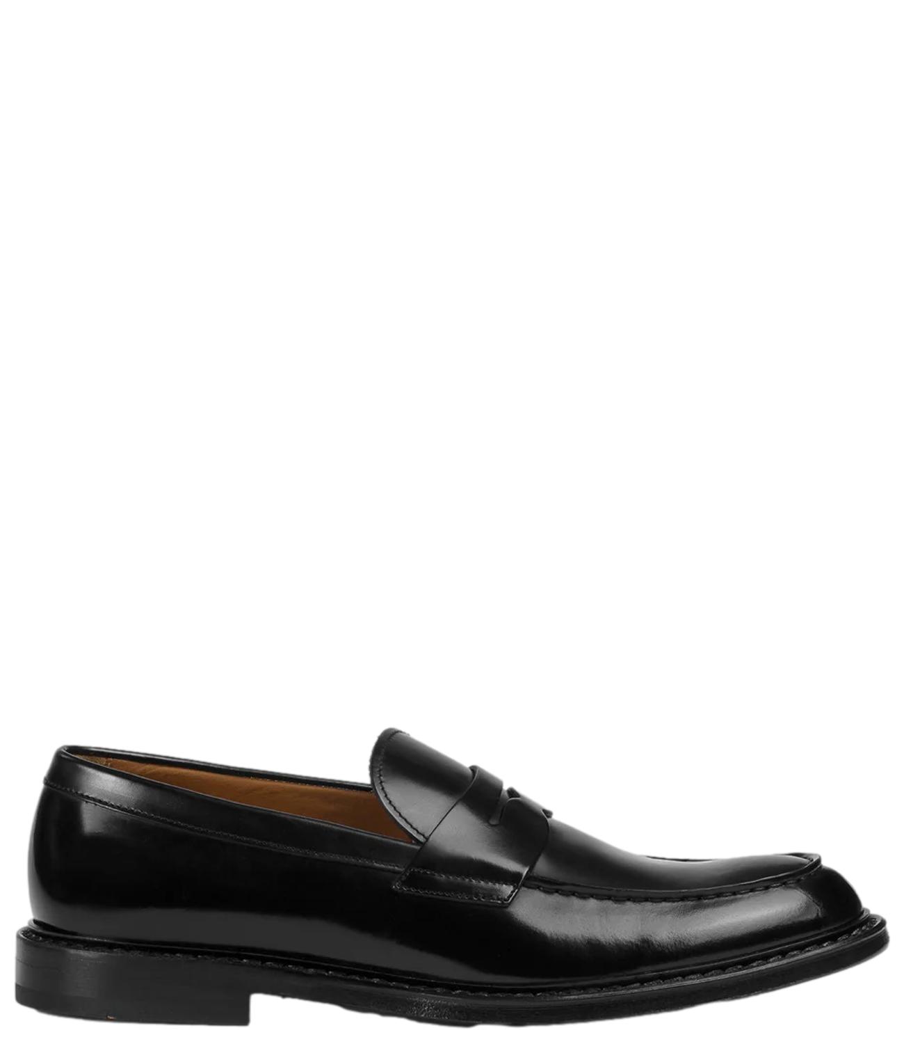Doucal's mocassino in pelle nero uomo