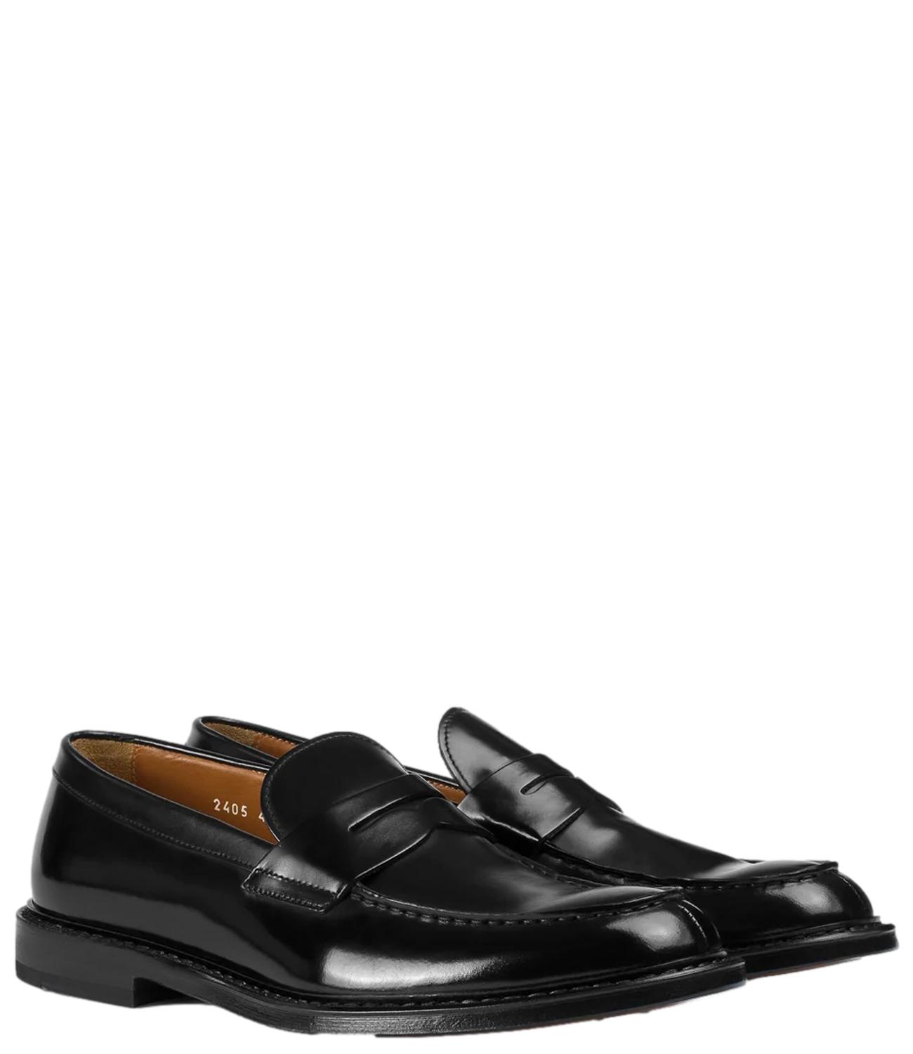 Doucal's mocassino in pelle nero uomo