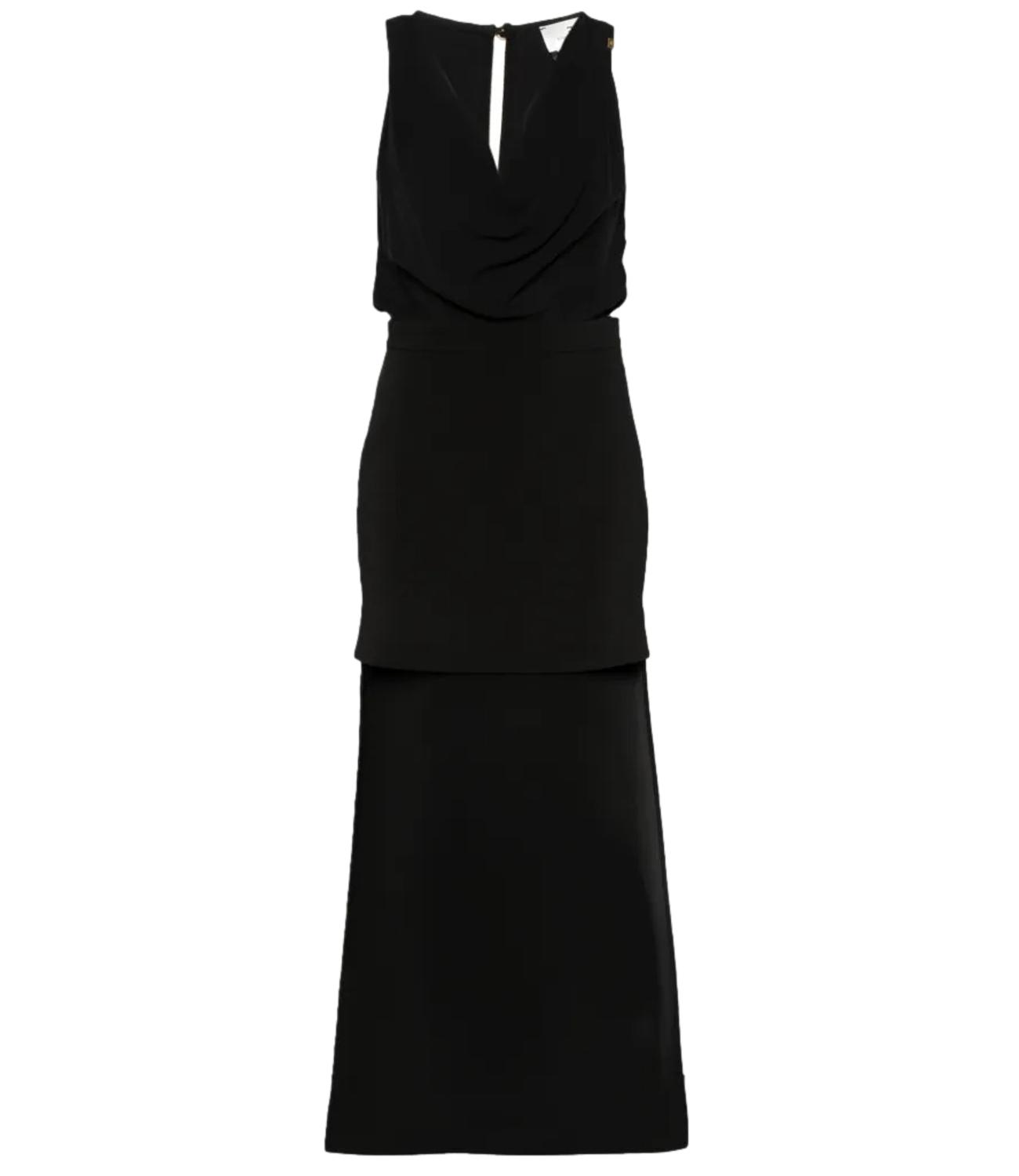 Elisabetta Franchi abito in georgette nero donna