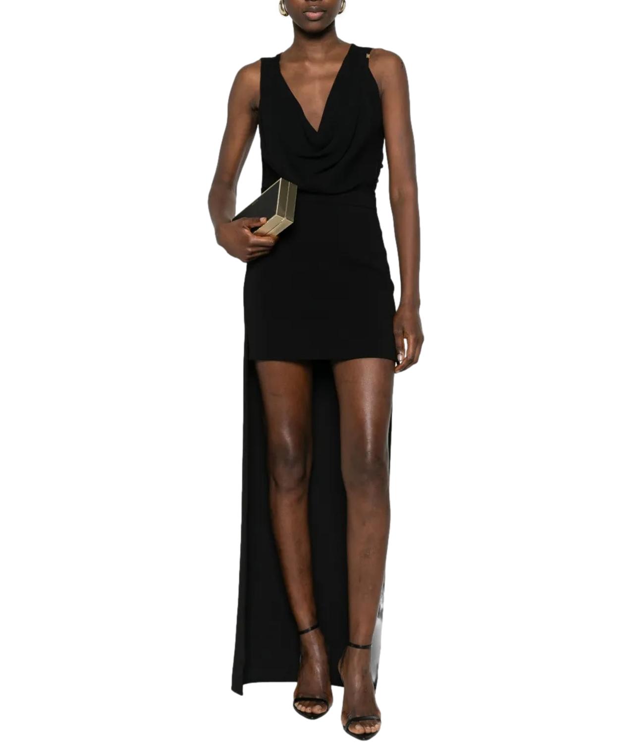 Elisabetta Franchi abito in georgette nero donna