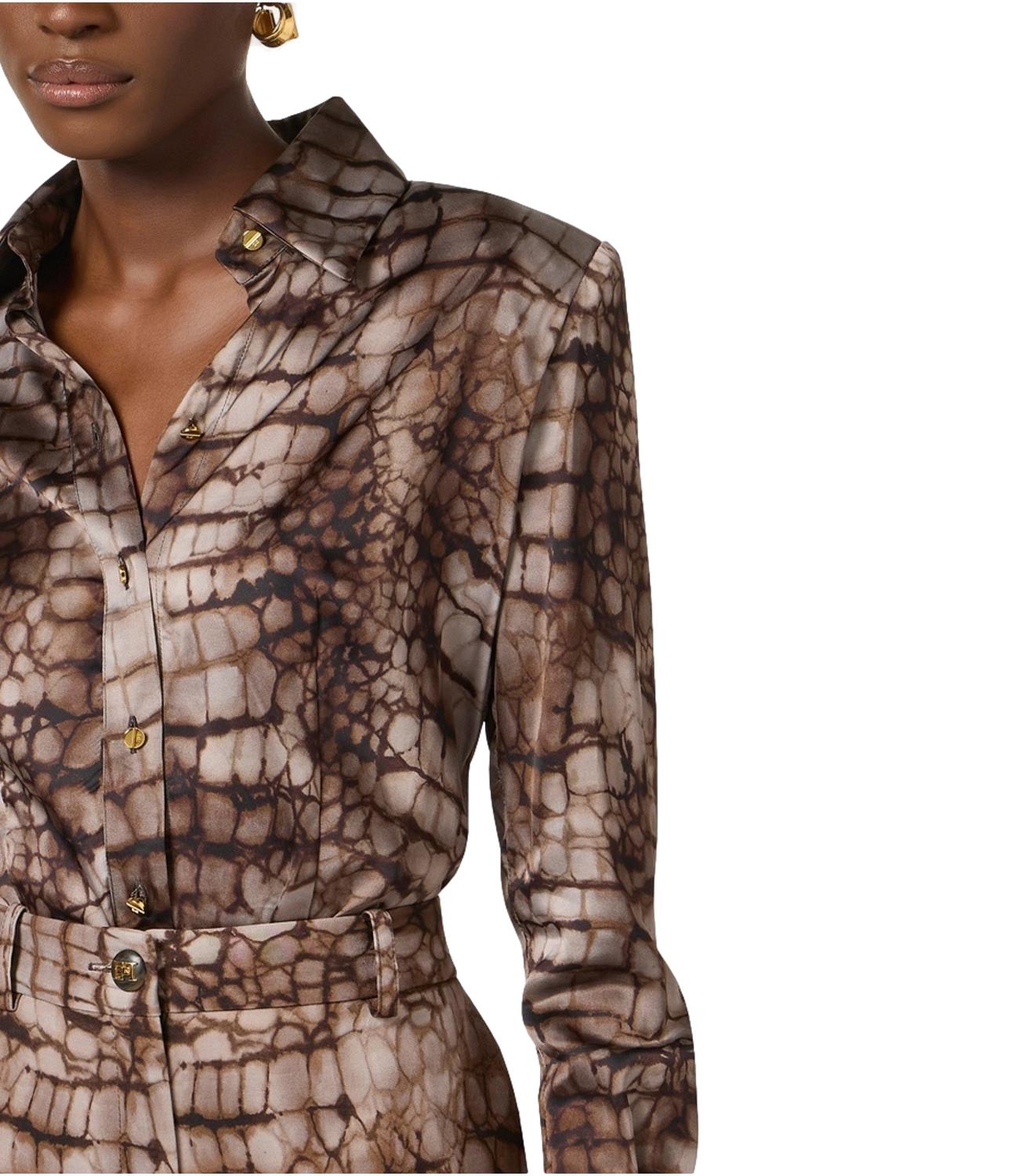 Ef Camicia in raso cacao donna
