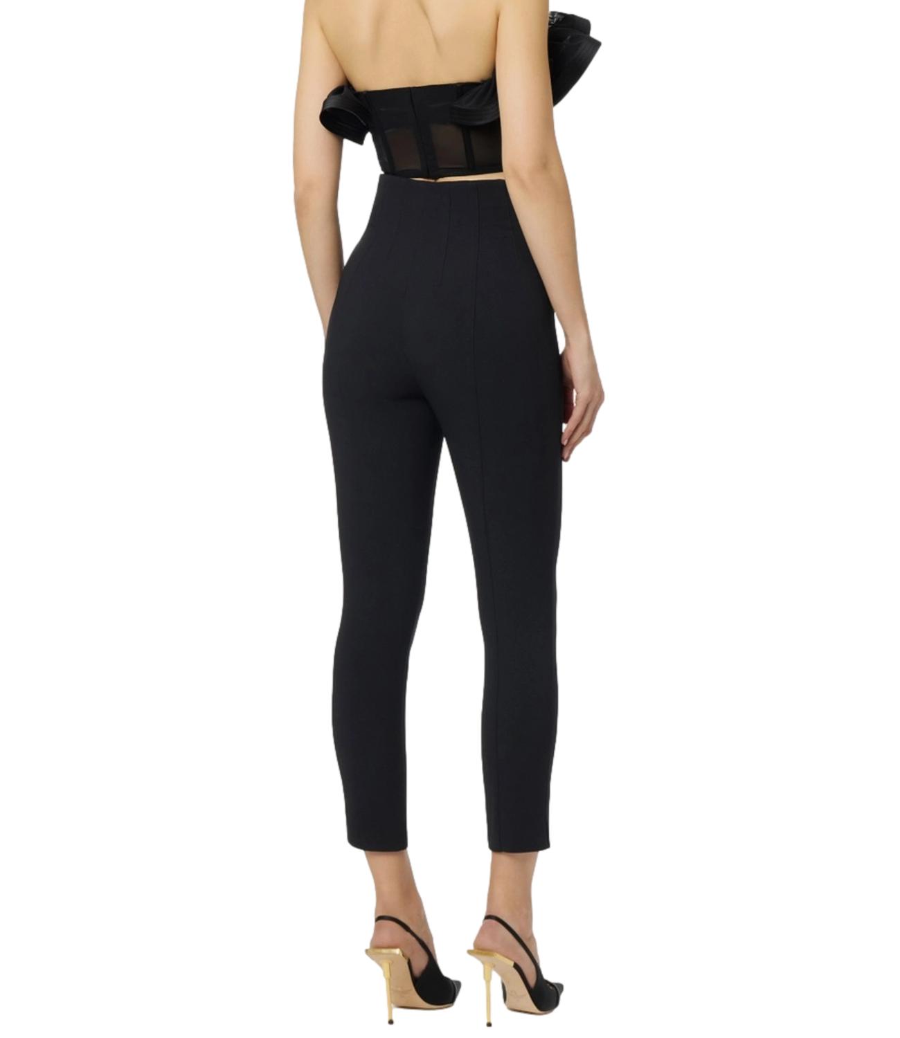 EF Pantalone in doppio crêpe stretch nero donna