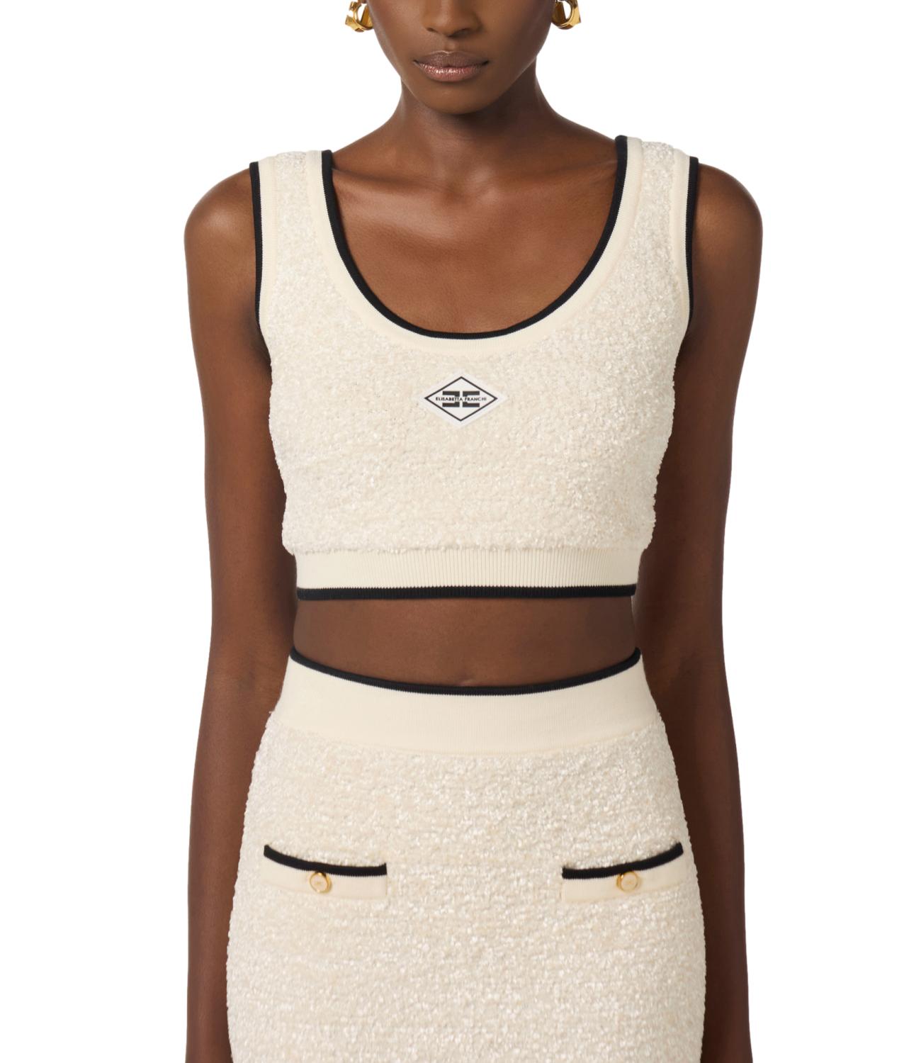 Ef top burro/nero donna