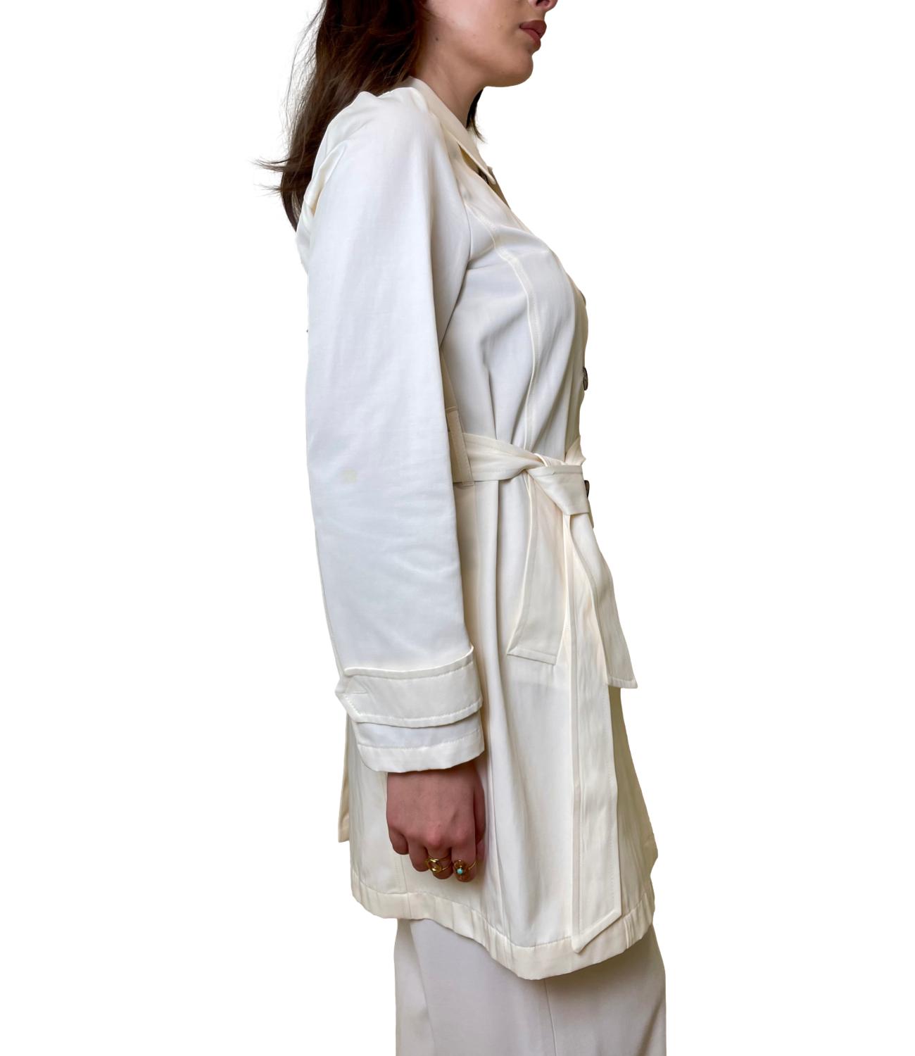 Emme Marella Trench Emmopera Bianco Lana Donna