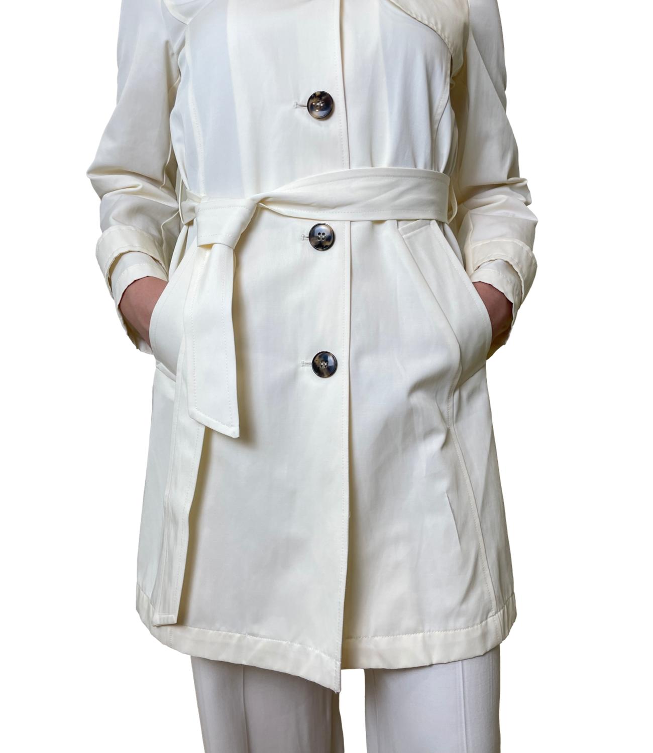 Emme Marella Trench Emmopera Bianco Lana Donna