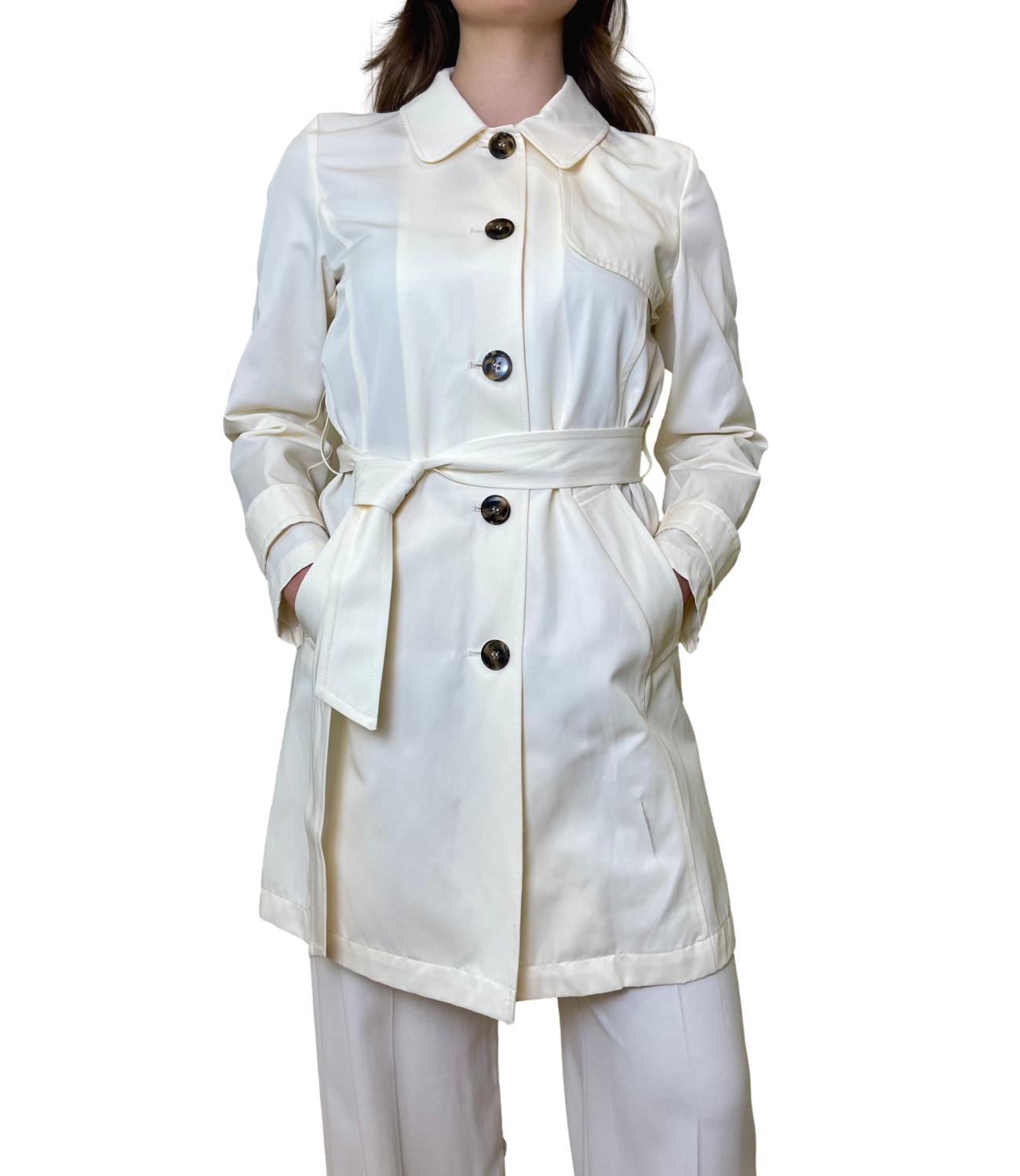 Emme Marella Trench Emmopera Bianco Lana Donna