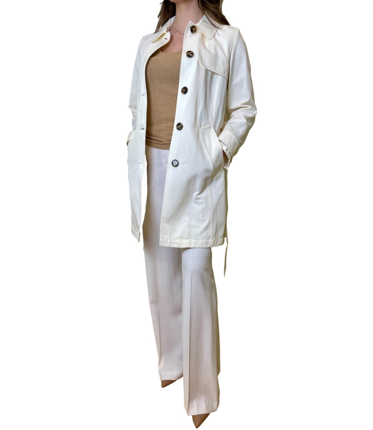 Emme Marella Trench Emmopera Bianco Lana Donna