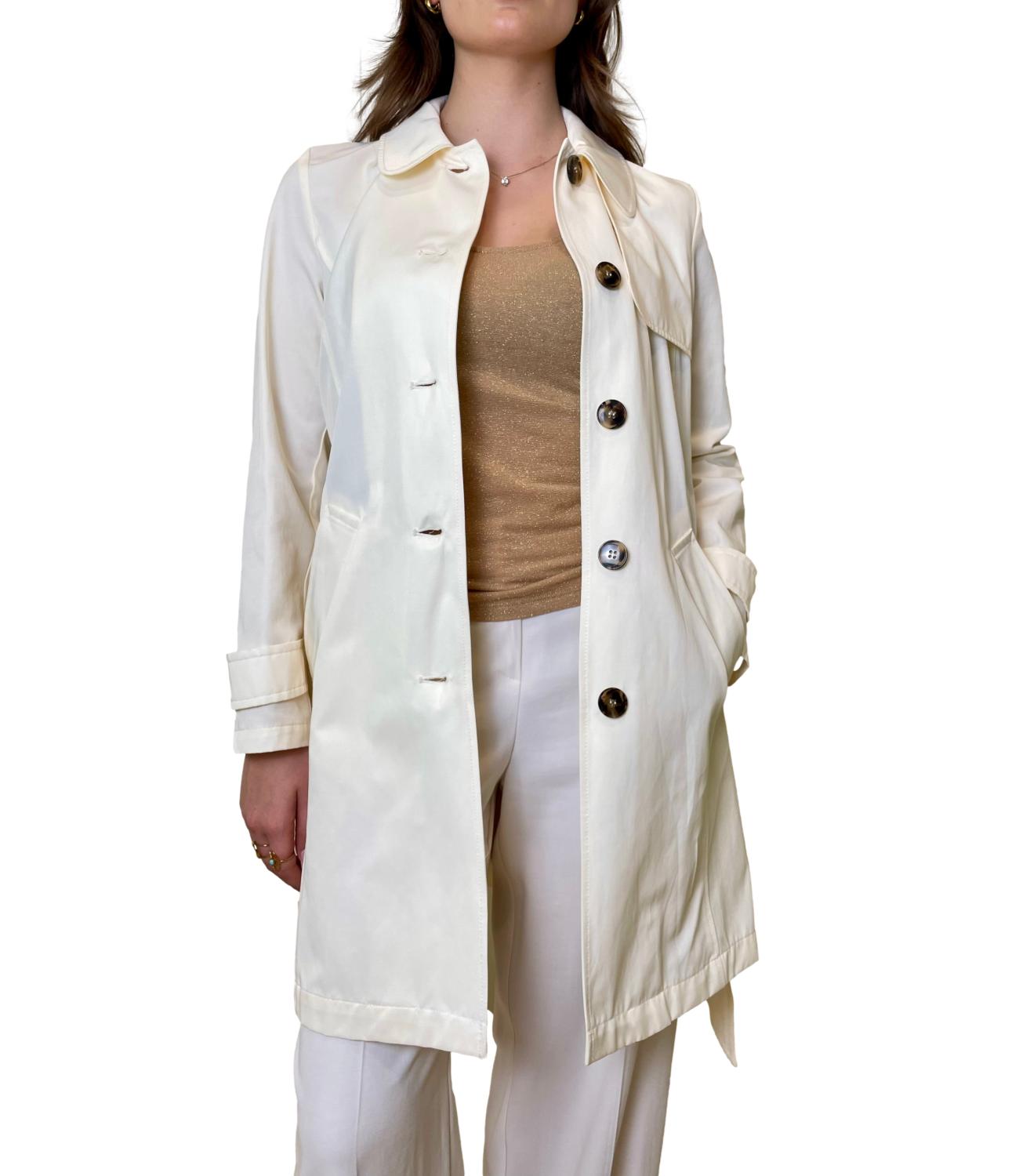 Emme Marella Trench Emmopera Bianco Lana Donna