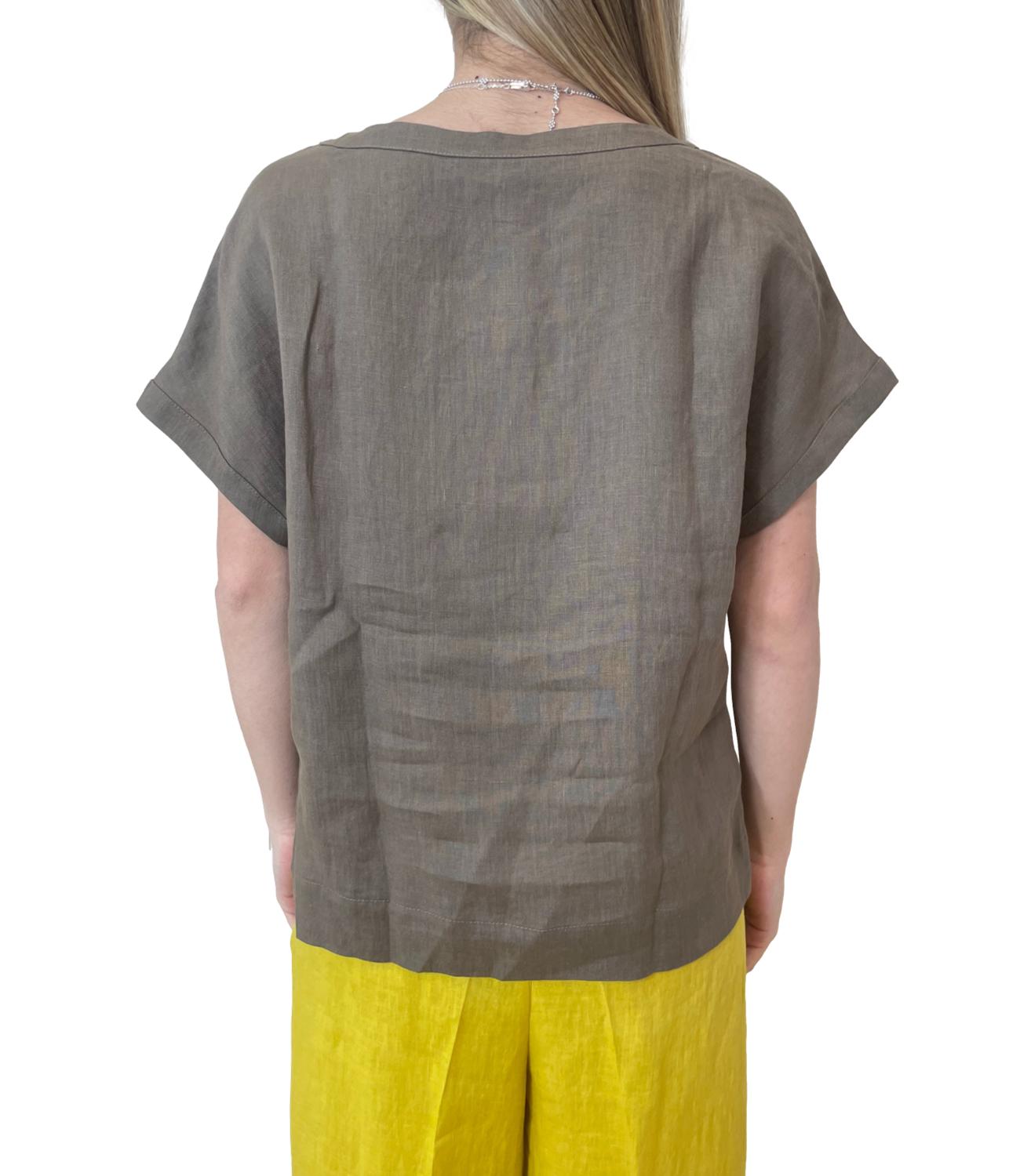 Emme Marella camicia Emmgeyser tortora donna