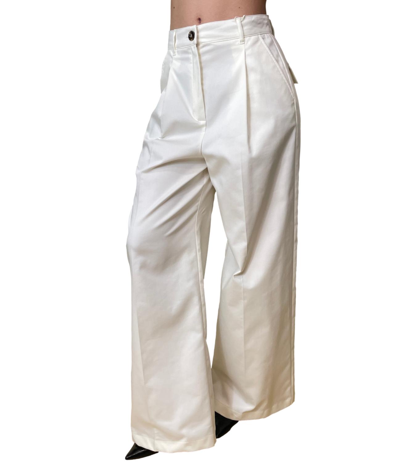 Emme Marella Pantaloni Emmaceri Bianco Lana Donna