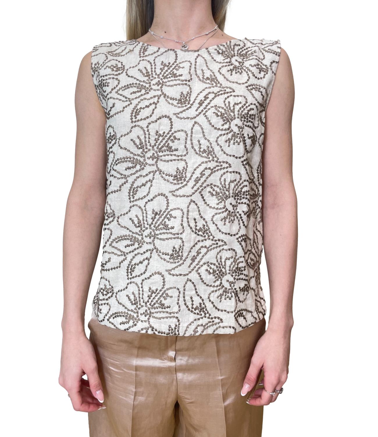 Emme Marella Top Emmvetro Tortora Donna