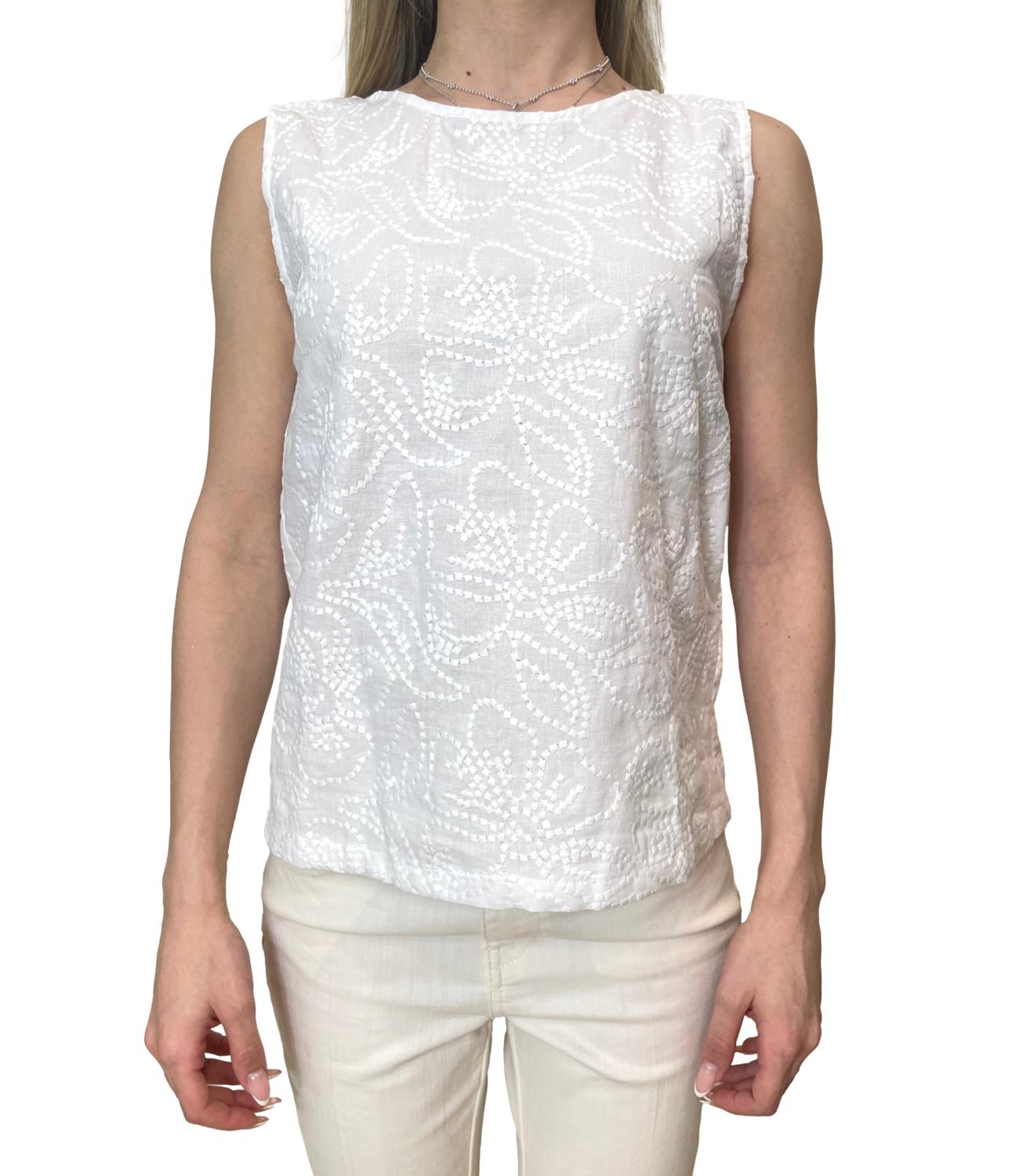 Emme Marella Top Emmvetro Bianco Ottico Donna