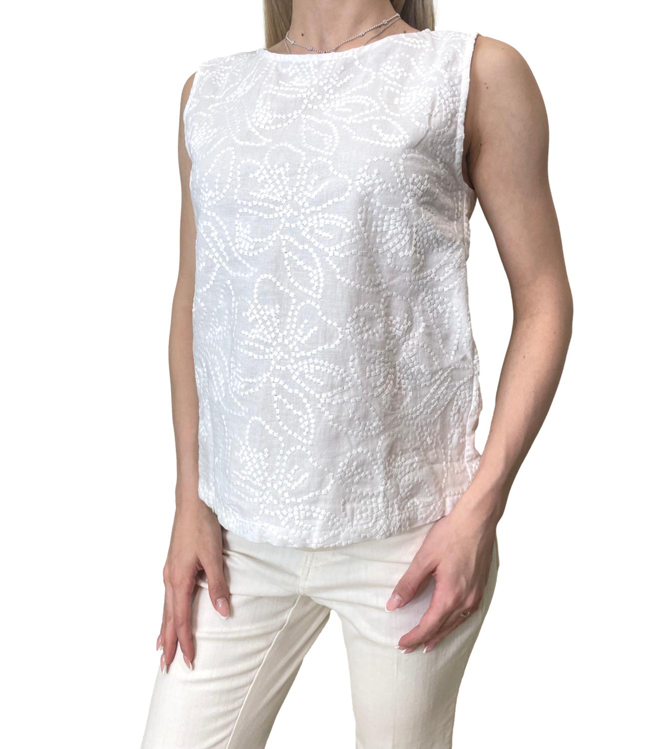 Emme Marella Top Emmvetro Bianco Ottico Donna